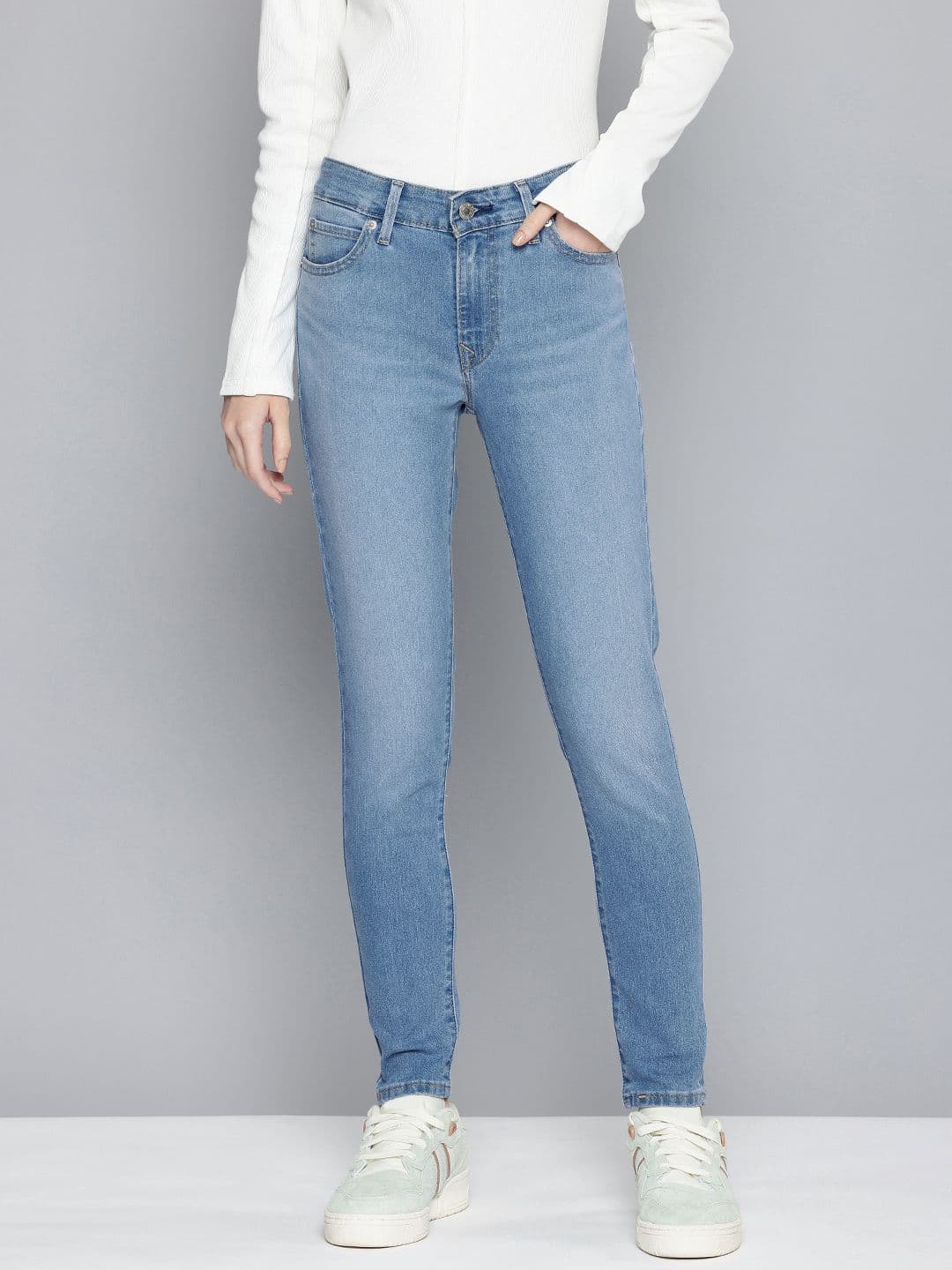 Levis Women's 711 Blue Skinny Fit Mid Rise Jeans - view 1