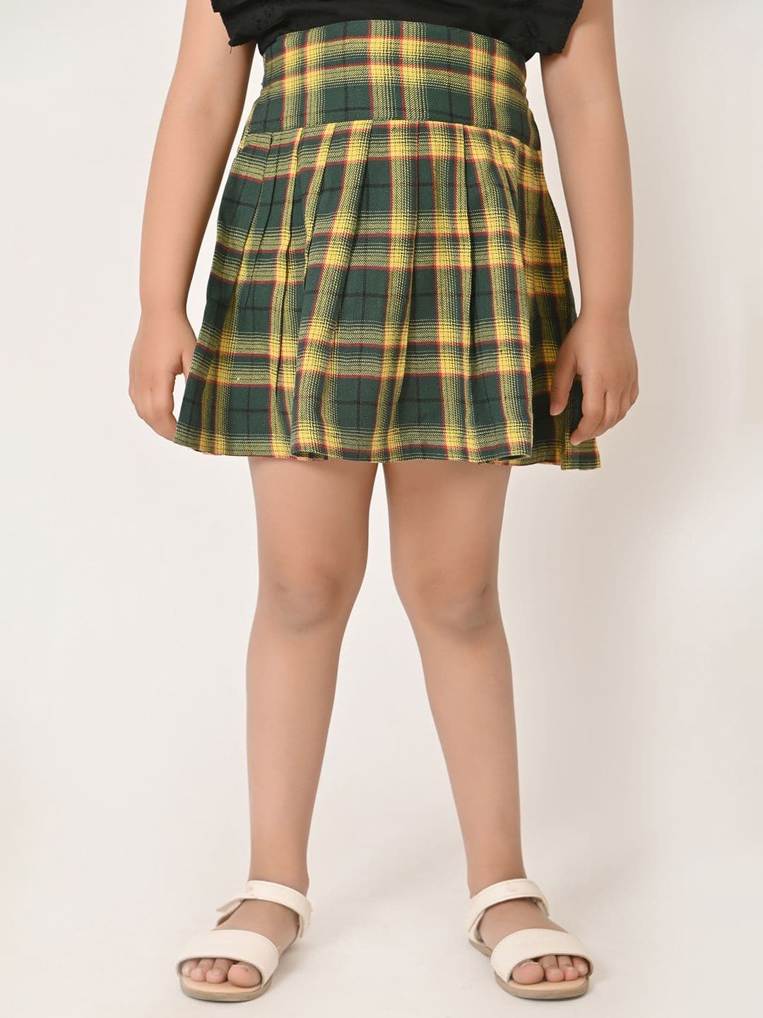 BAESD Checked Pure Cotton Knee Length Skirt - view 1