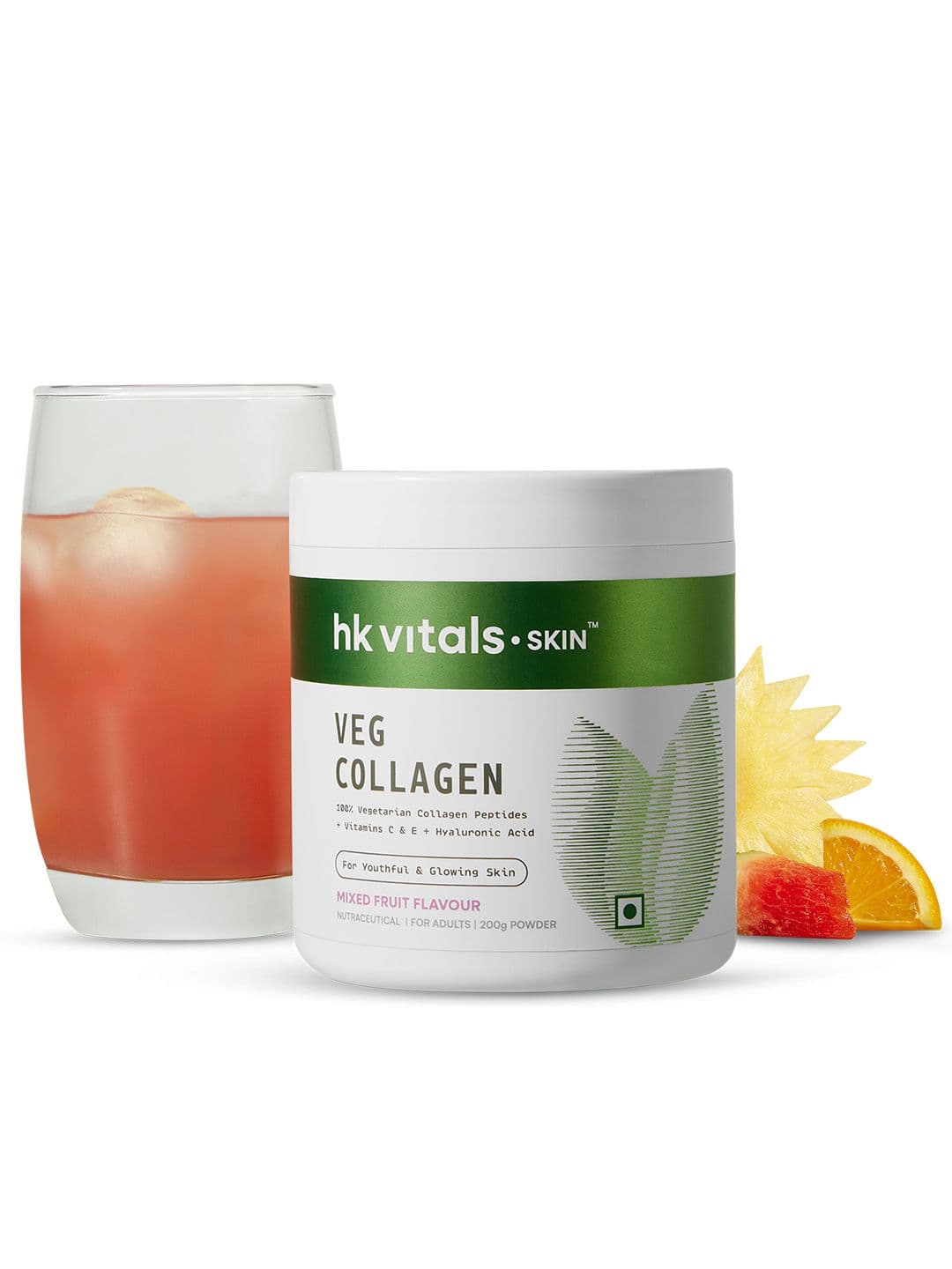 HK VITALS Skin Radiance Collagen Veg Powder with Vitamin C & E 200 g - Mixed Fruit Flavour - view 1