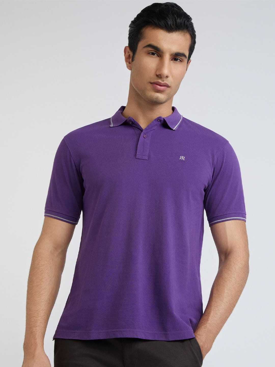 Raymond Pure Cotton Modern Fit Polo Collar Casual T-shirt - view 1