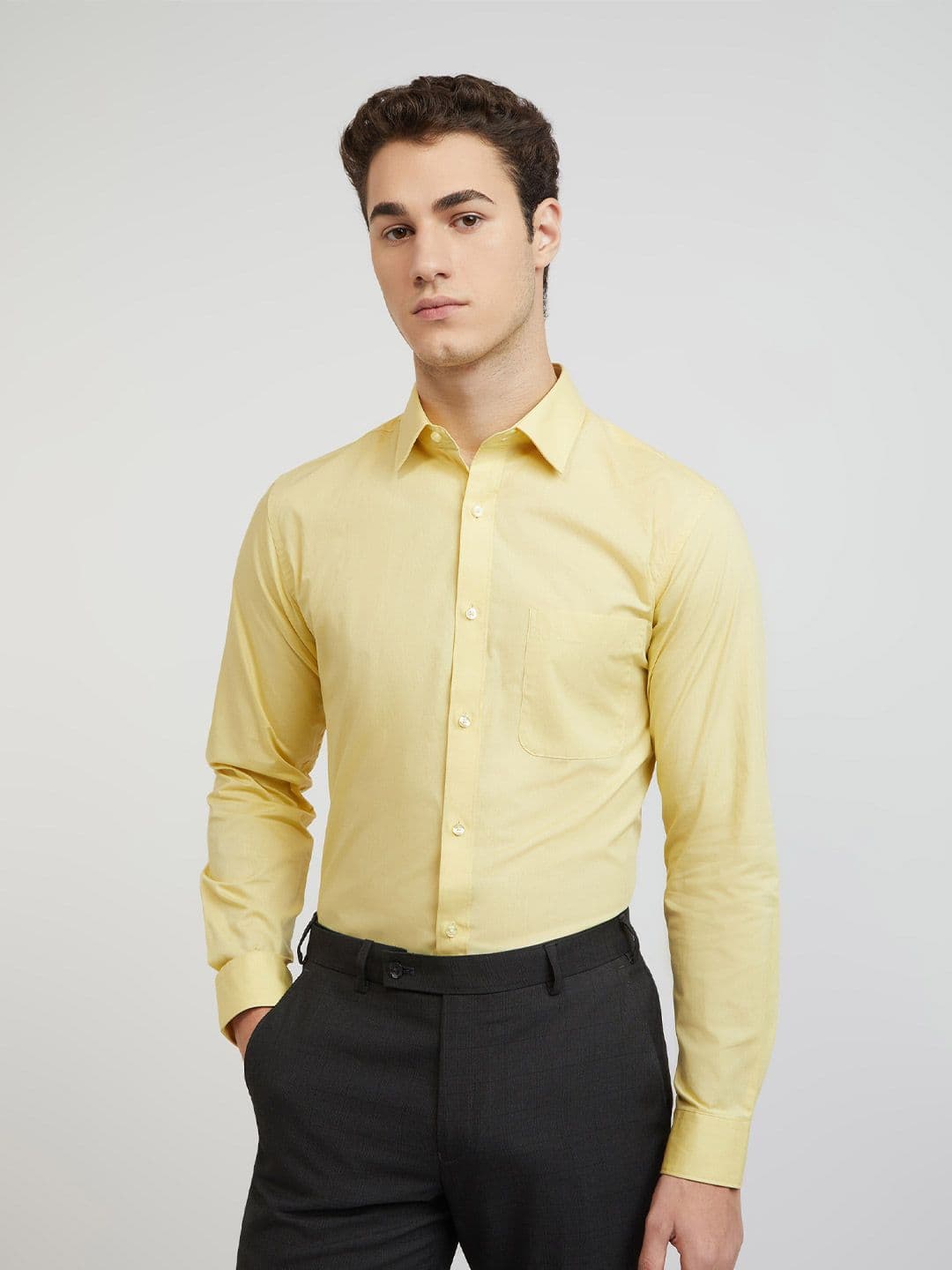 Raymond Solid Slim Fit Pure Cotton Formal Shirt - view 1