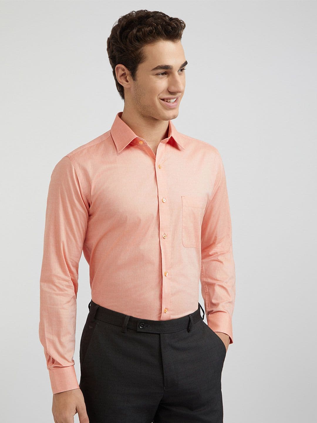 Raymond Solid Slim Fit Pure Cotton Formal Shirt - view 1