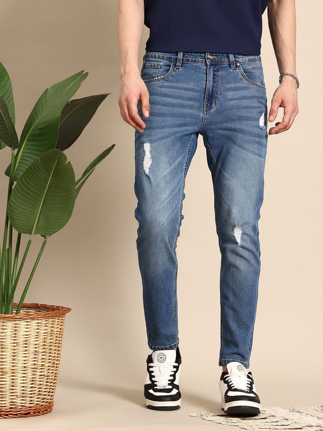 Mast & Harbour Men Carrot Light Fade Stretchable Jeans - view 1