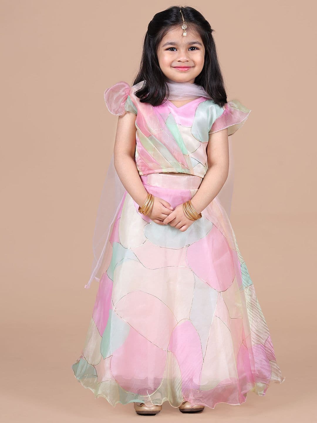 BAESD Girls Embellished Ready to Wear Lehenga & Blouse With Dupatta - view 1