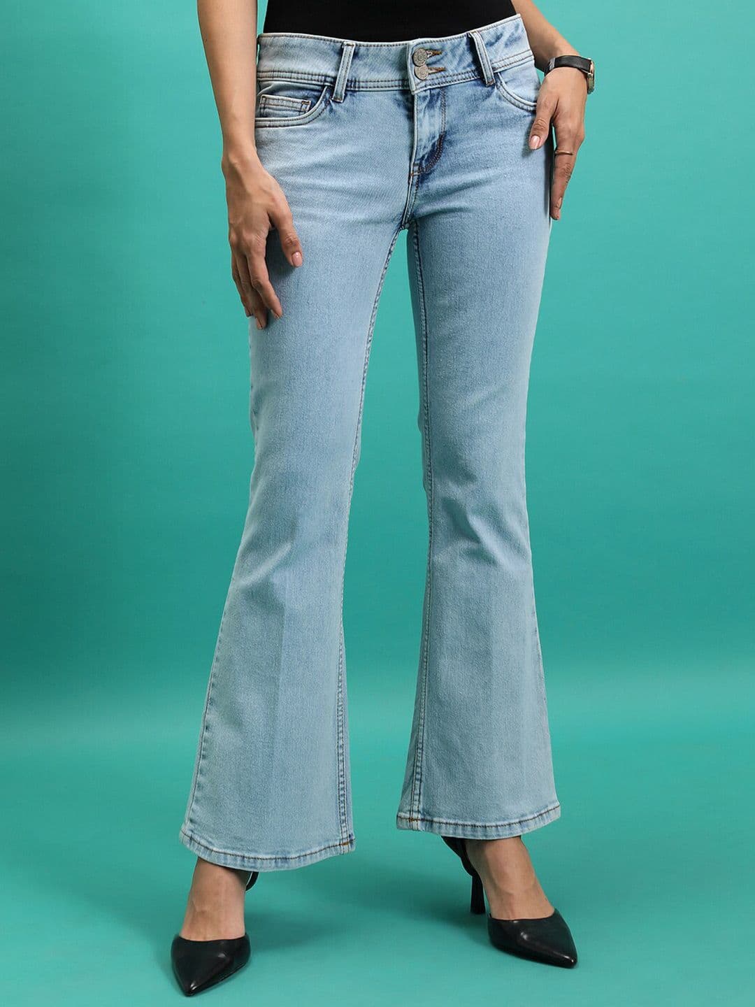 Tokyo Talkies Women Bootcut Clean Look No Fade Stretchable Jeans - view 1