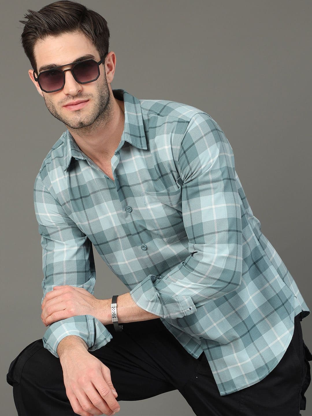 HERE&NOW Slim Fit Tartan Checked Casual Shirt - view 1