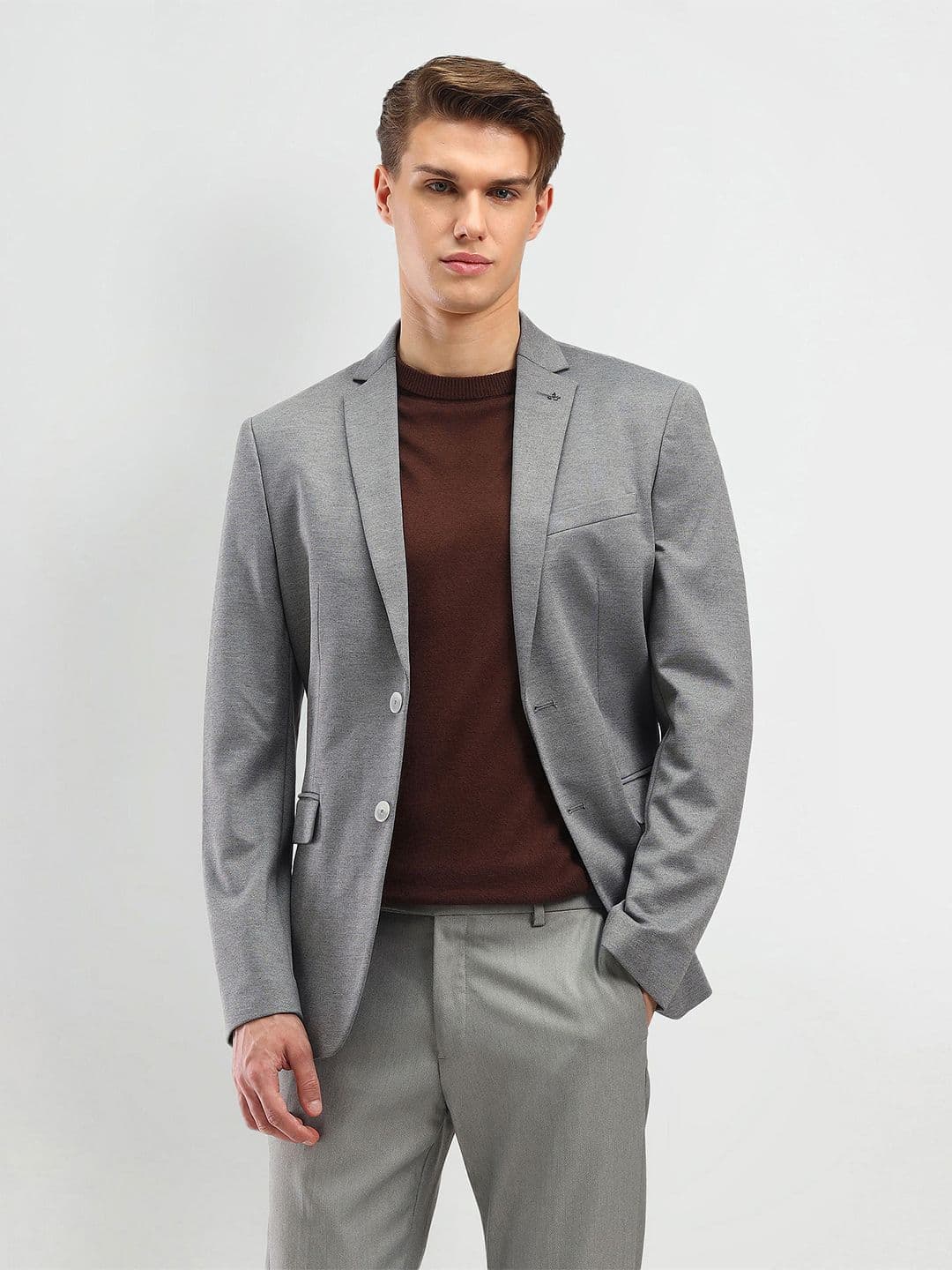 Arrow Men Slim-Fit Notched Lapel Long Sleeves Single Breasted Blazer - view 1
