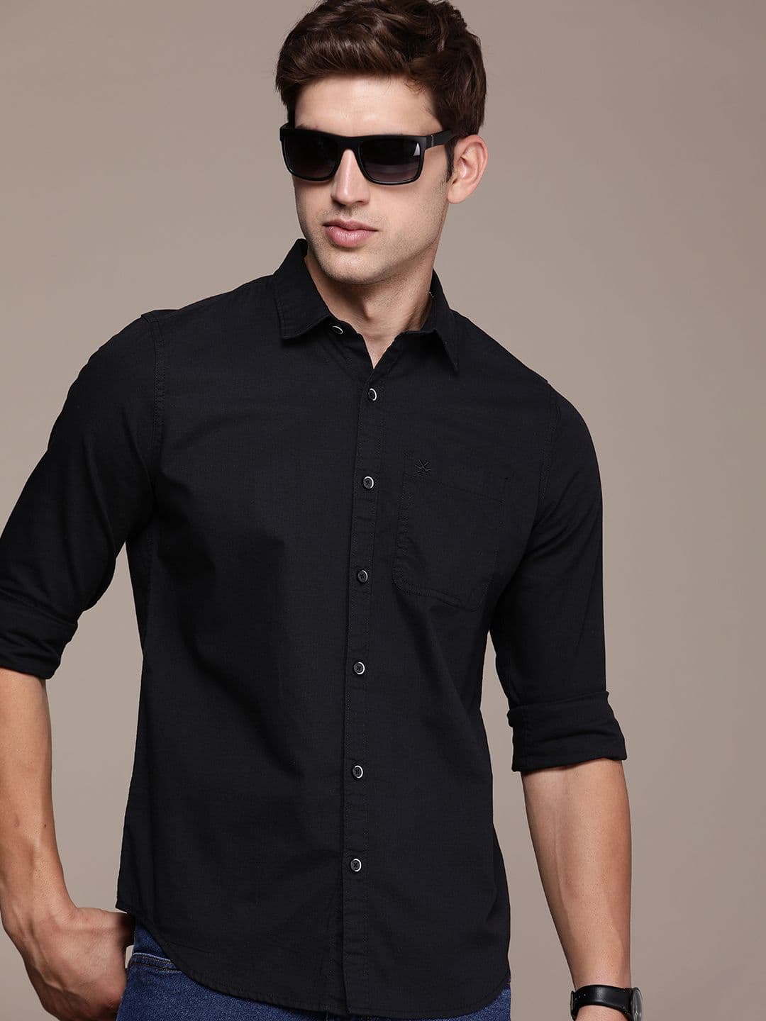 WROGN Men Slim Fit Pure Cotton Casual Shirt - view 1