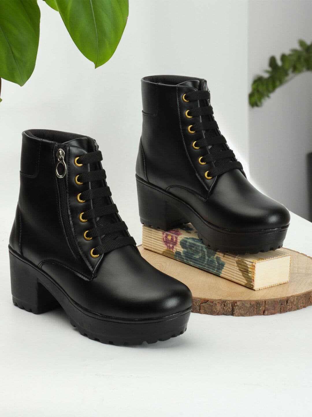 The Roadster Lifestyle Co. Women High-Top Lace-Up Biker Boots - view 1