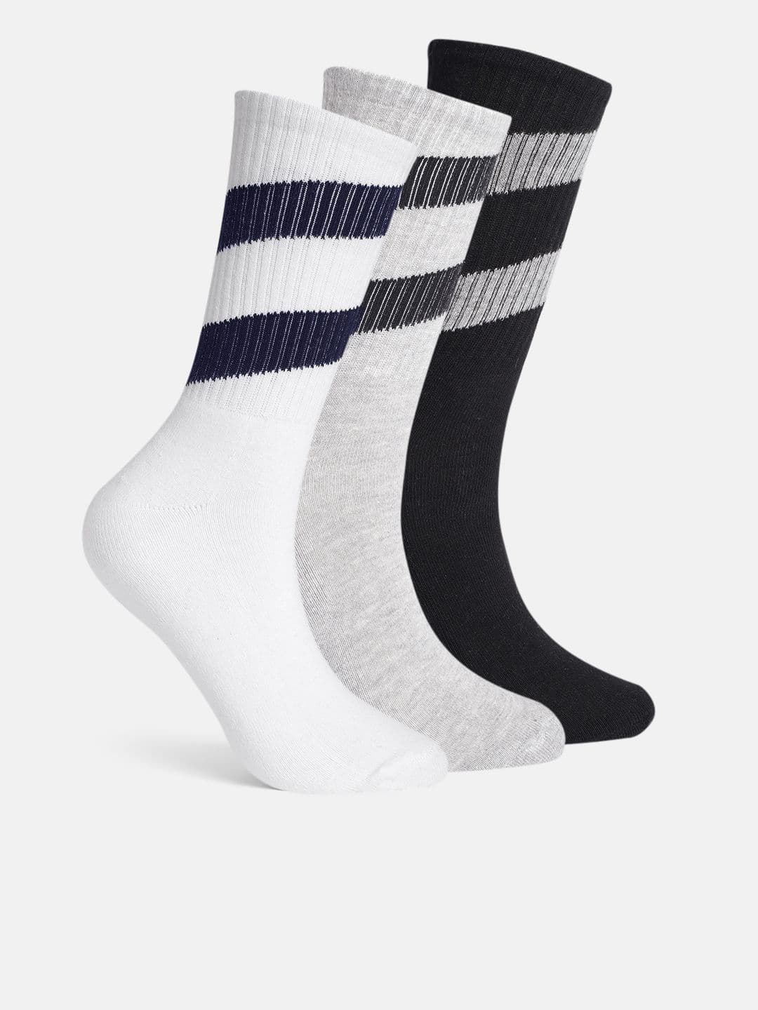 Mast & Harbour Men Pack of 3 Striped Calf Length Socks - view 1
