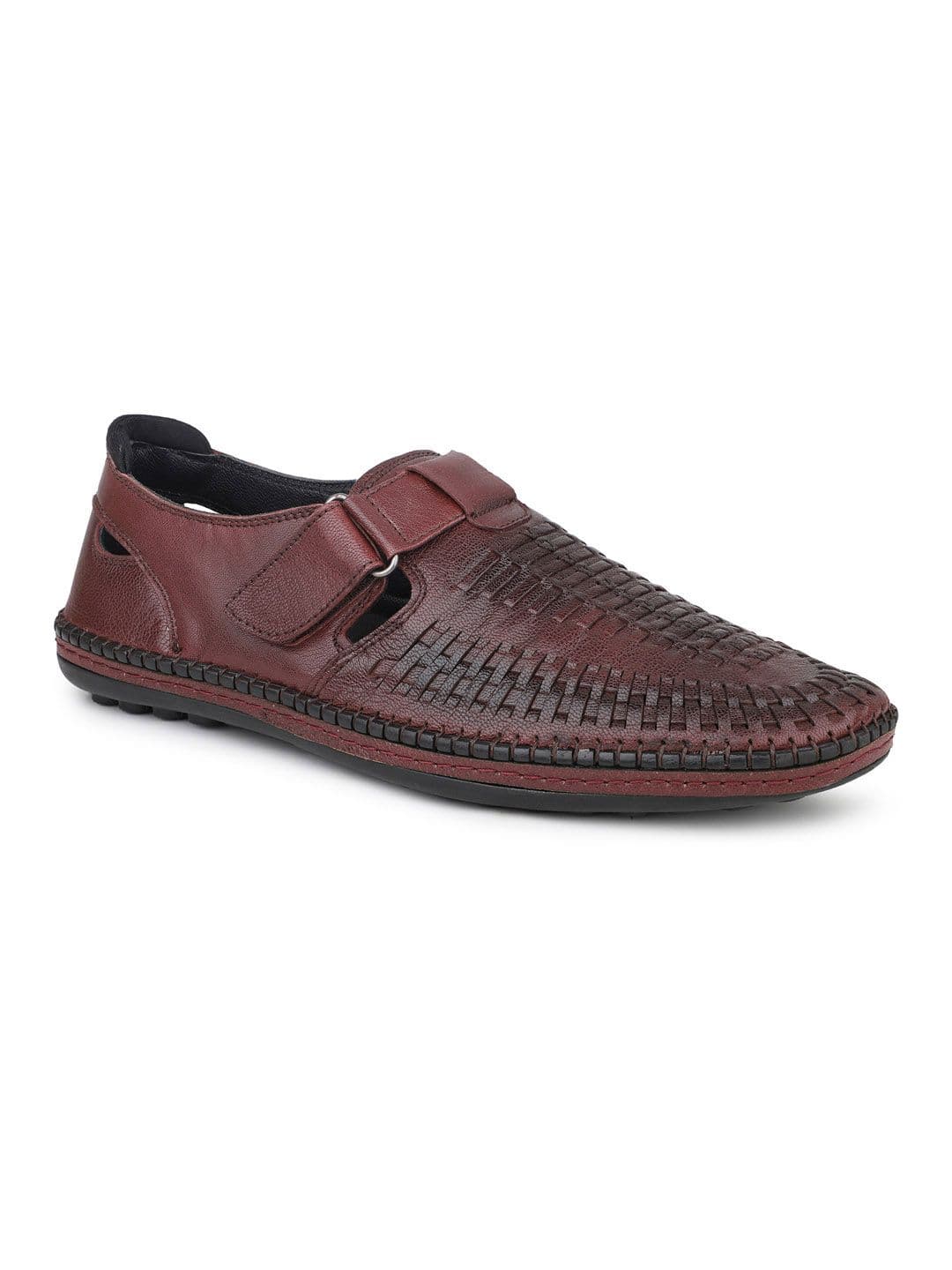 ATESBER by Inc.5 Men Textured Leather Shoe-Style Sandals - view 1