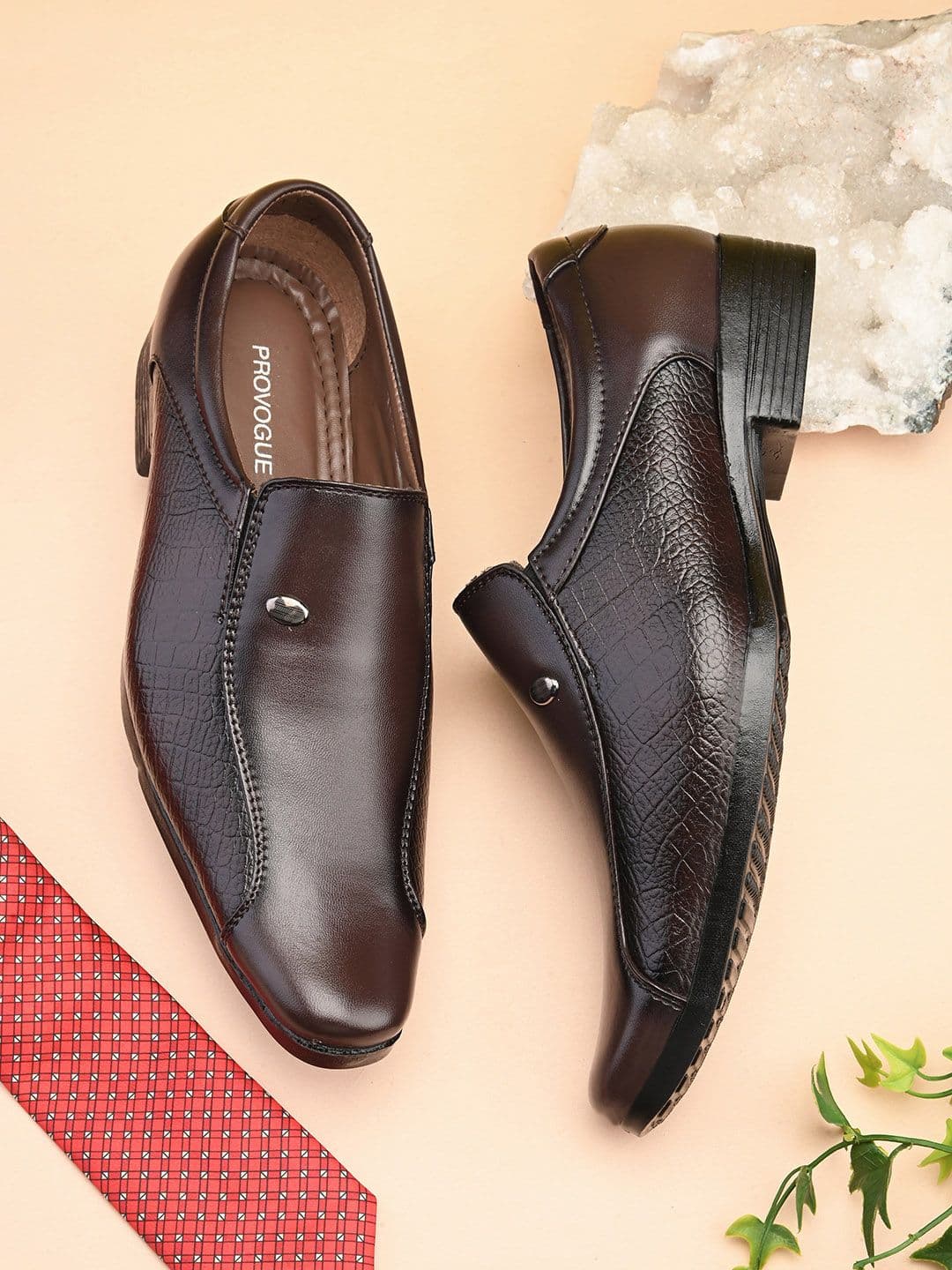 Provogue Men Textured Formal Slip On Shoes - view 1