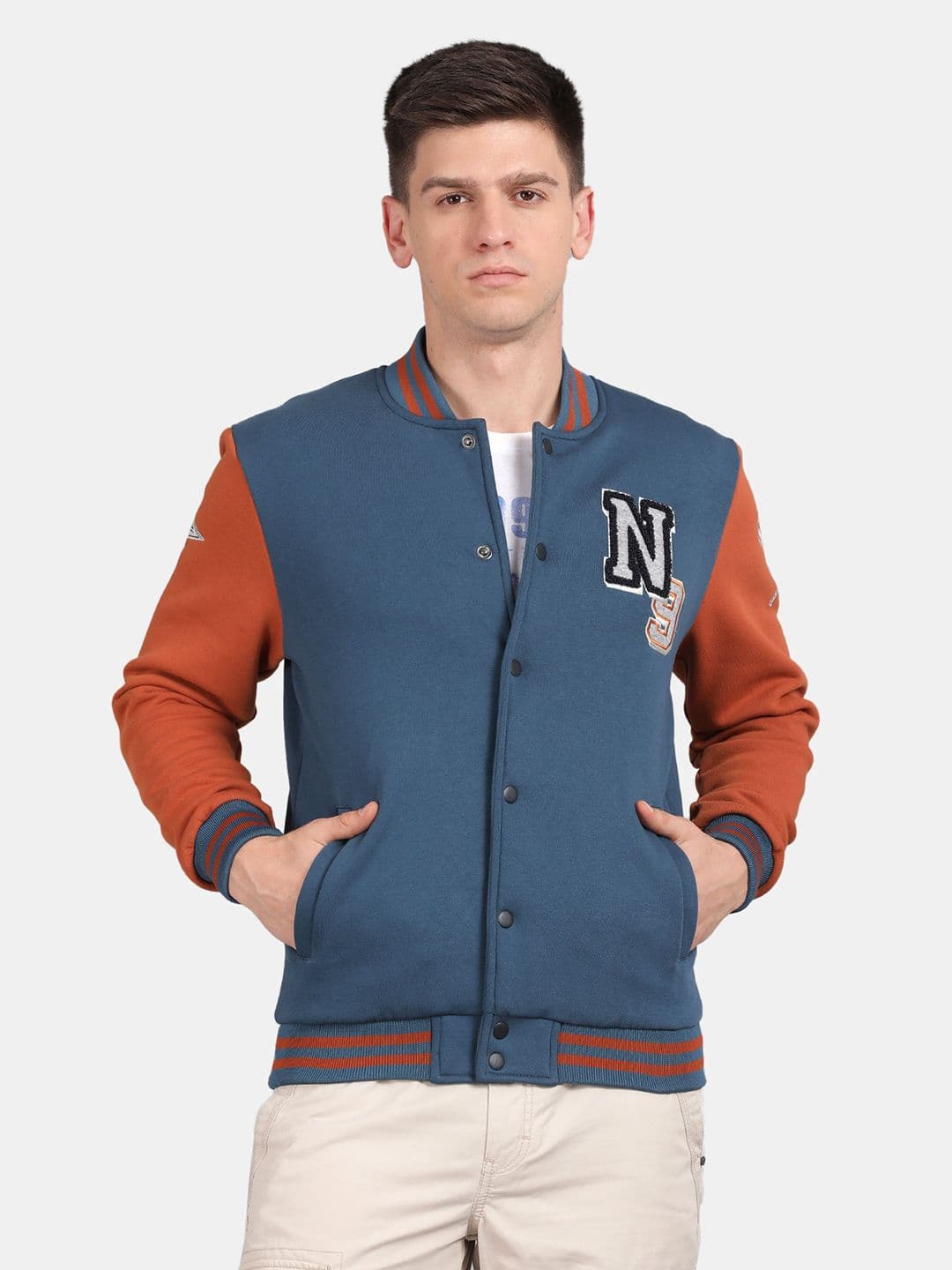 t-base Mock Collar Varsity Jacket - view 1
