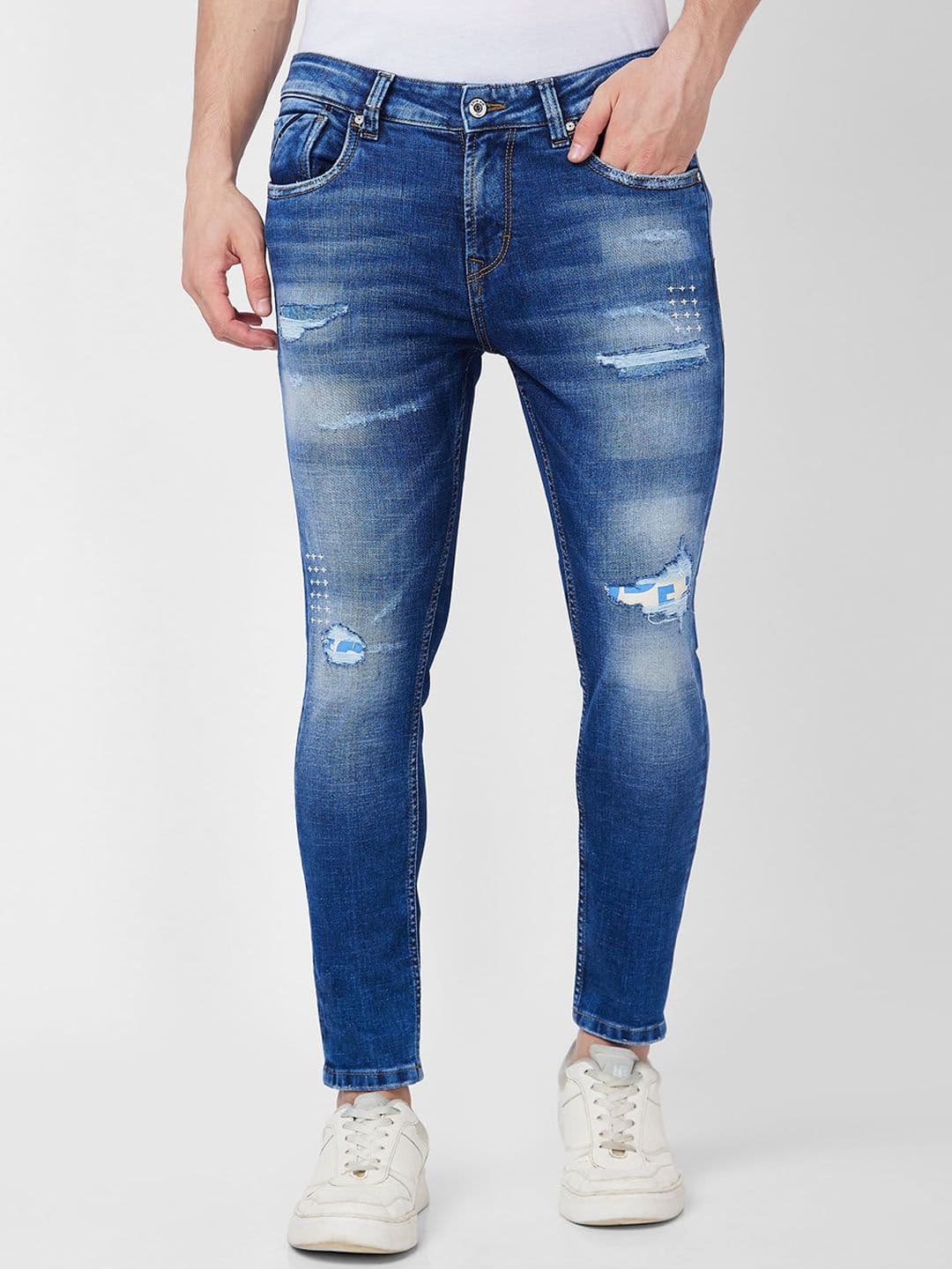 SPYKAR Men's Slim Fit Mildly Distressed Heavy Fade Cotton Jeans - view 1