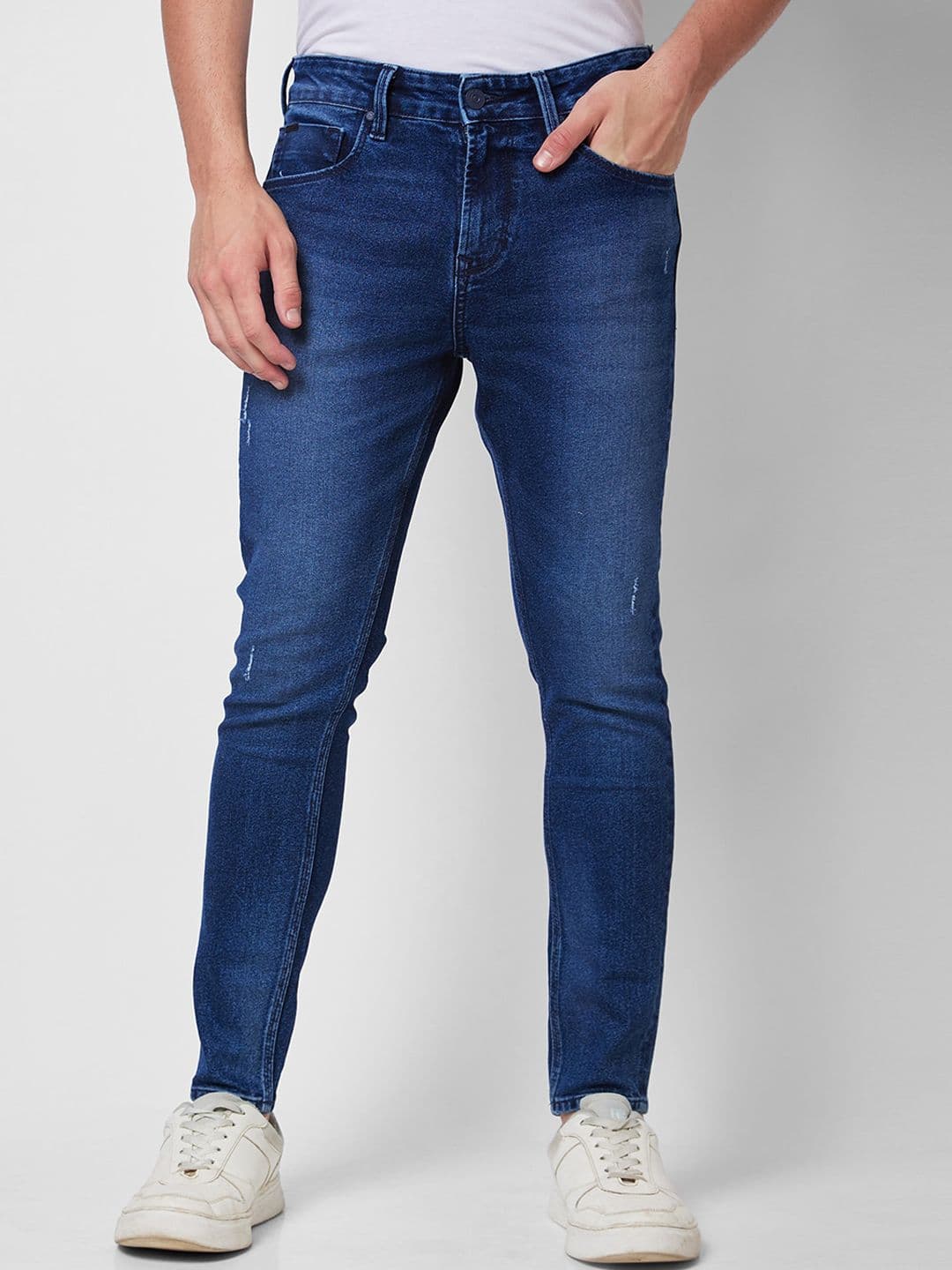 SPYKAR Men Kano Fit Tapered Fit Clean Look Light Fade Mid Rise Cotton Jeans - view 1