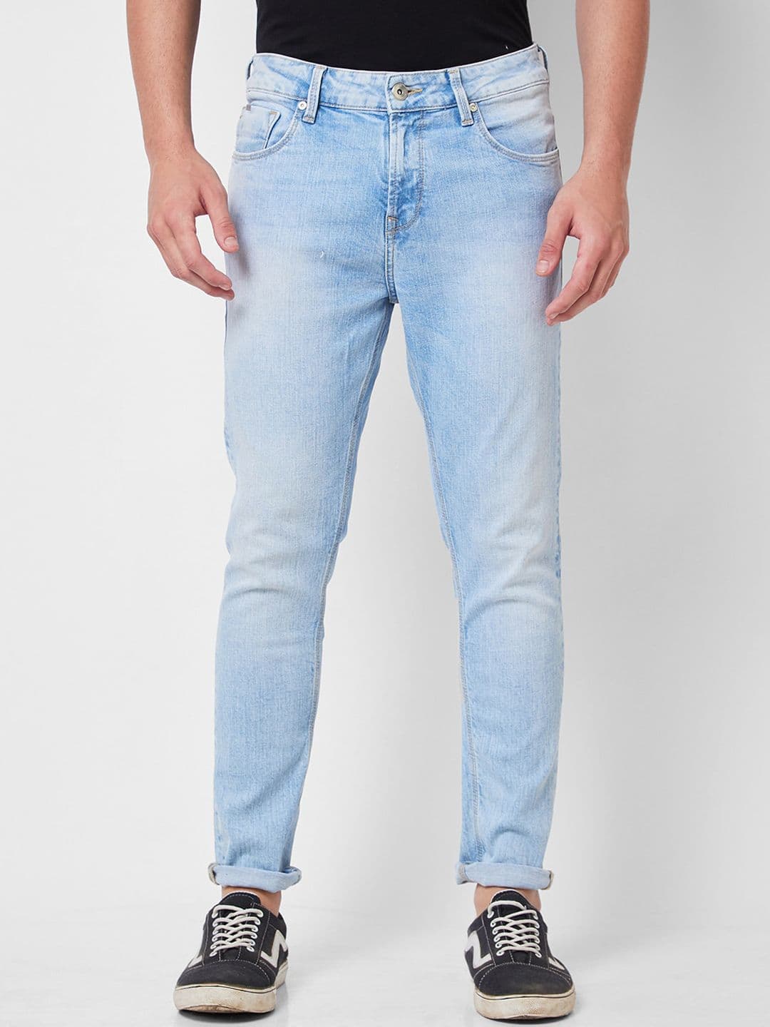 SPYKAR Men Tapered Fit Heavy Fade Clean Look Jeans - view 1