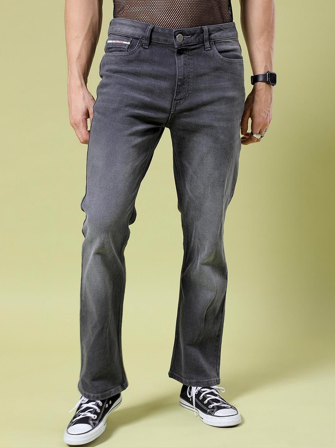 The Indian Garage Co Men Bootcut Mid Rise Cotton Jeans - view 1