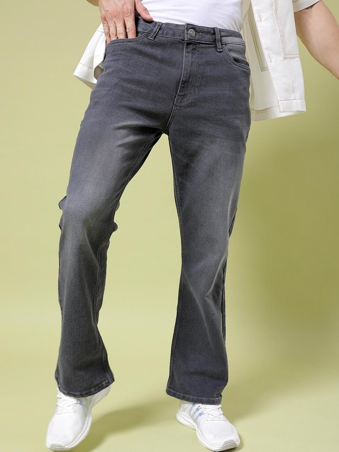 The Indian Garage Co Men Bootcut Mid Rise Cotton Jeans - view 1