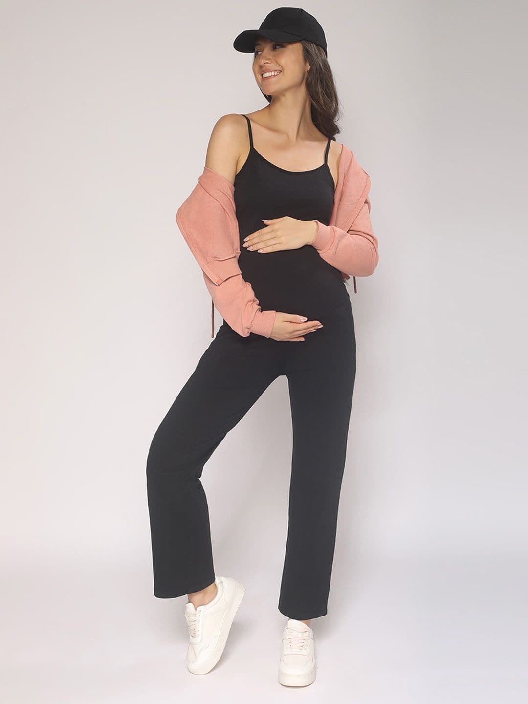 MomToBe Women High-Rise Cotton Straight-Fit Maternity Track Pants - view 1