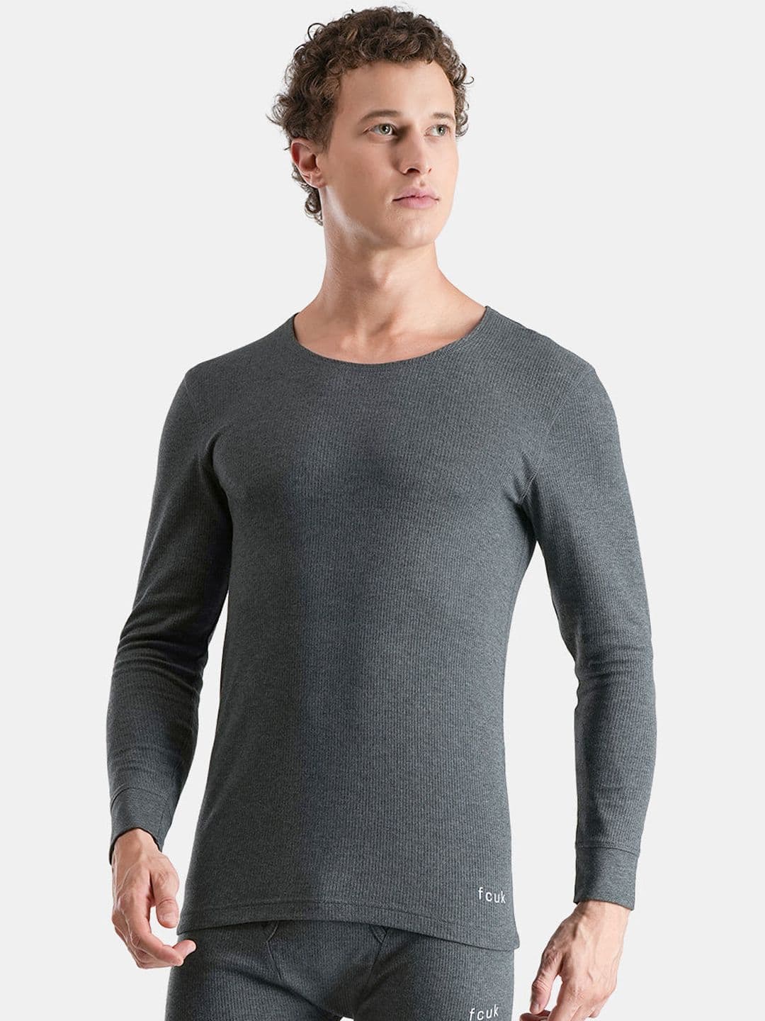 FCUK Ribbed Moisture Wicking Heat Retention Thermal T-shirt - view 1