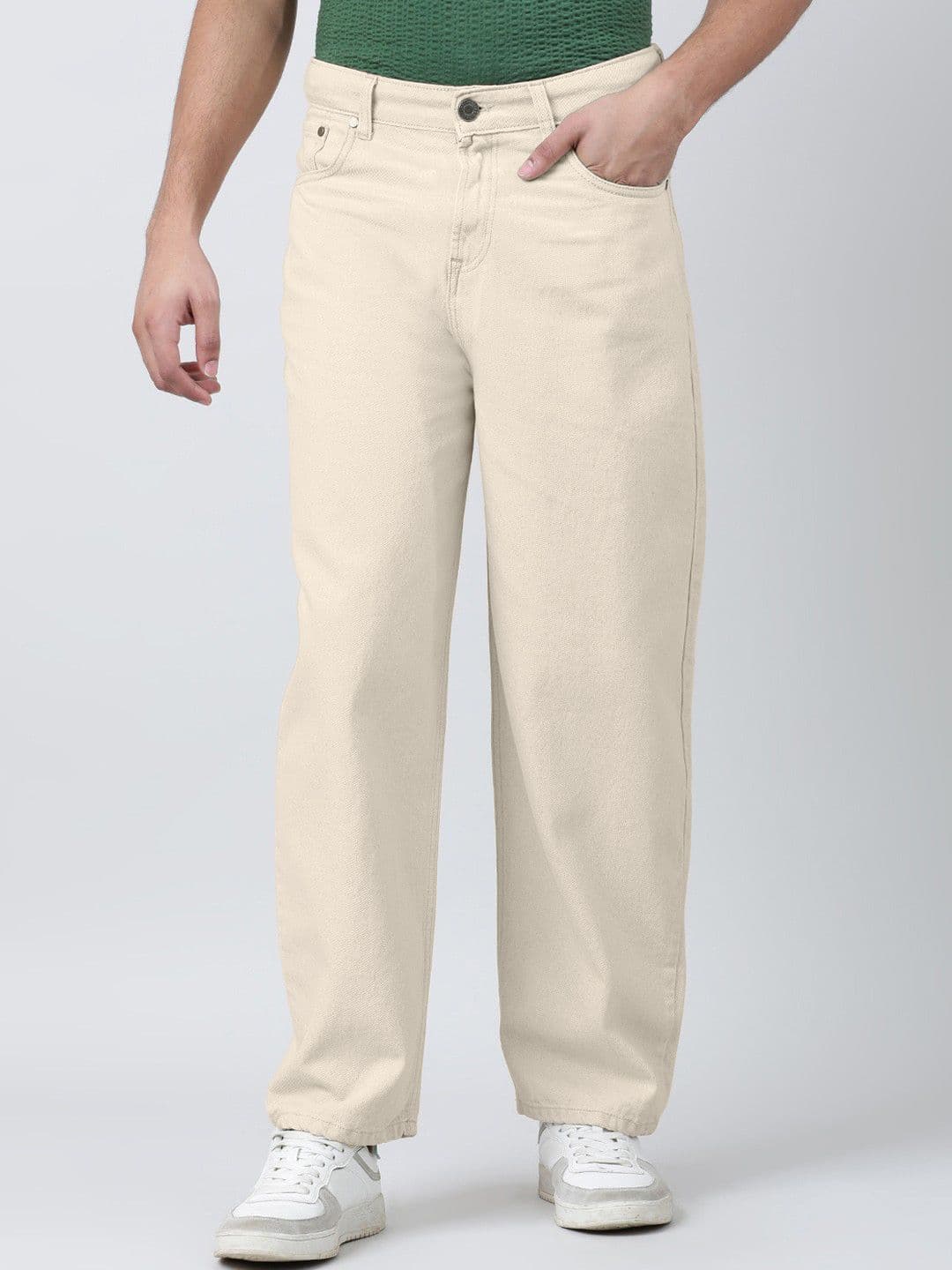 Bene Kleed Men Mid-Rise Baggy Fit Cotton Jeans