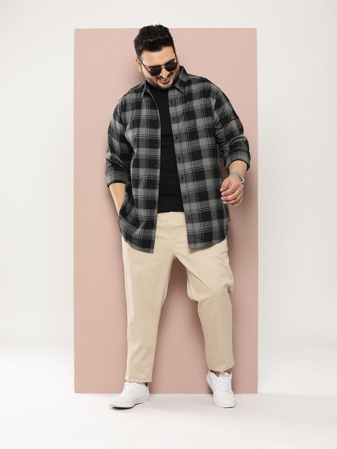 Sztori Men Plus Size Original Checked Casual Shirt - view 1