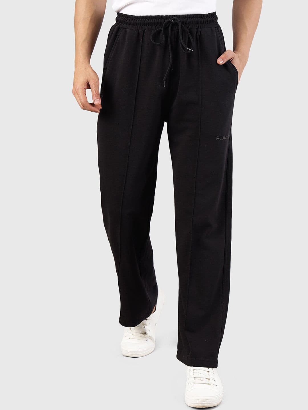 FUAARK Men Black Mid Rise Antimicrobial Sports Track Pants - view 1