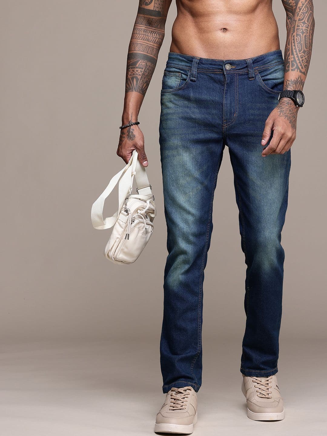 The Roadster Life Co. Men Slim Fit Heavy Fade Stretchable Jeans - view 1