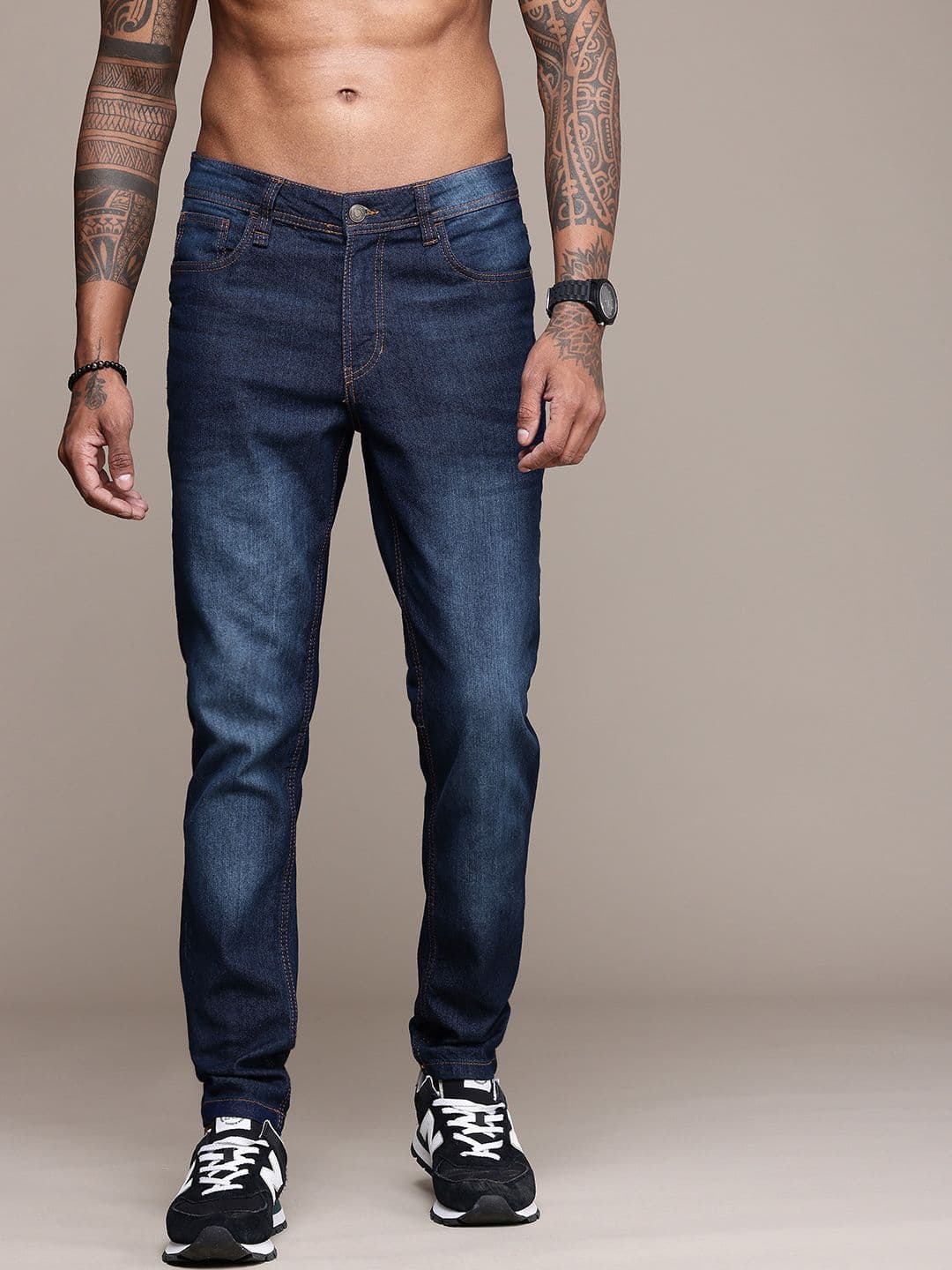 The Roadster Life Co. Men Tapered Fit Light Fade Stretchable Jeans - view 1