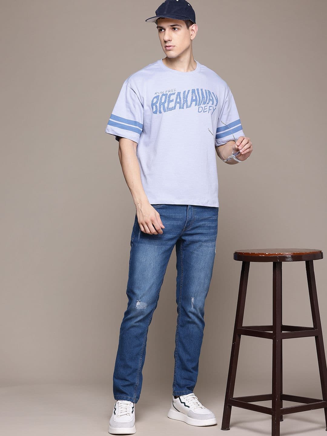 The Roadster Lifestyle Co. Men Mildly Distressed Light Fade Slim Fit Jeans - view 1