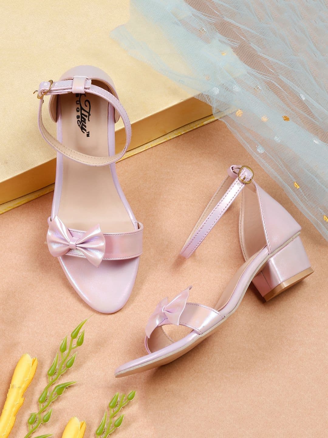 Tiny Bugs Girls Bow Detail Block Heels - view 1