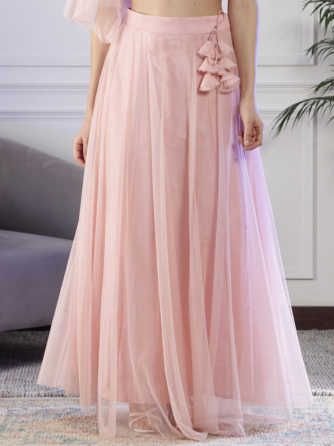 NEUDIS Flared Soft Net Maxi Lehenga Skirt - view 1