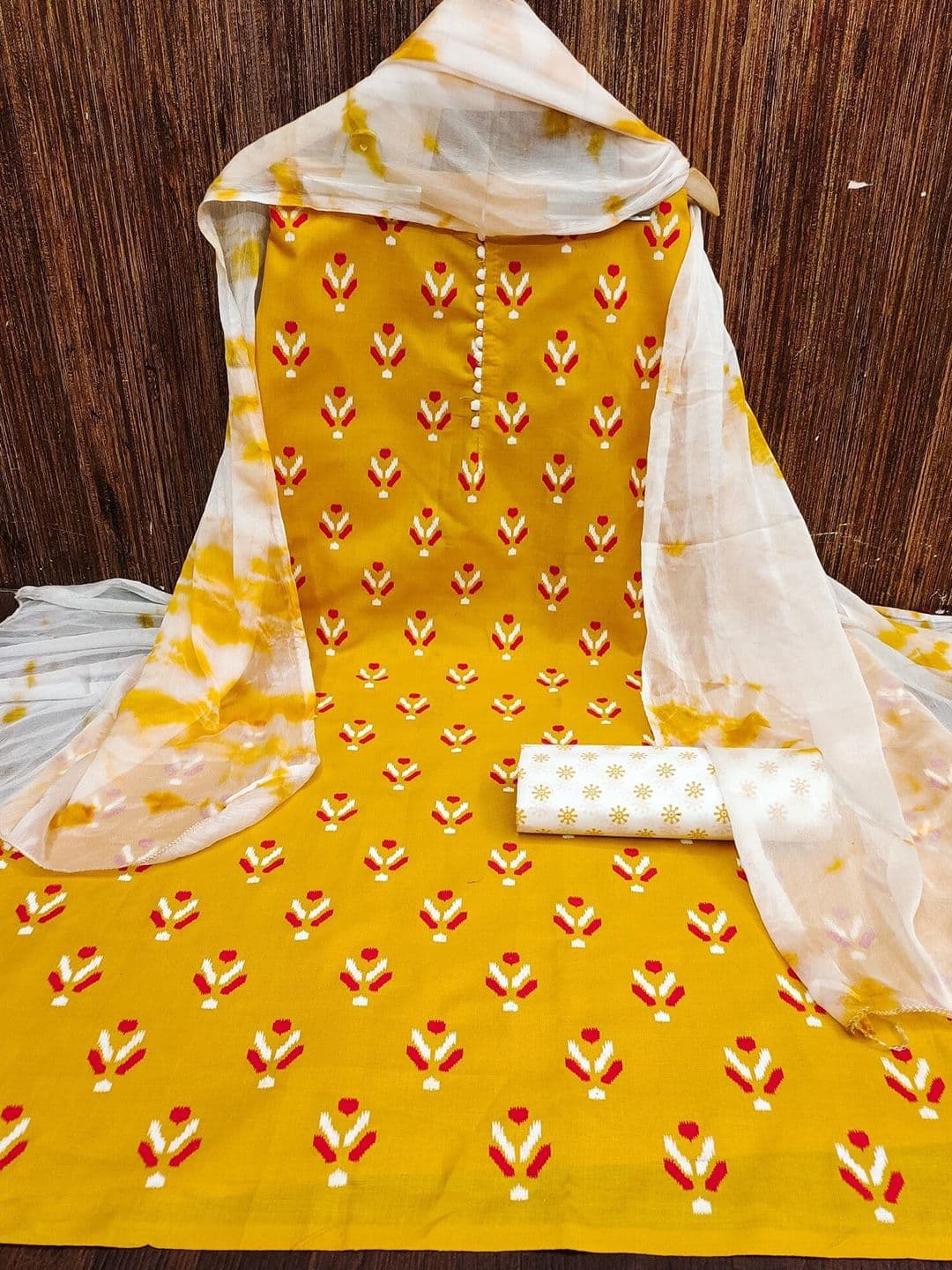 Panzora Floral Printed Unstitched Dress Material - view 1