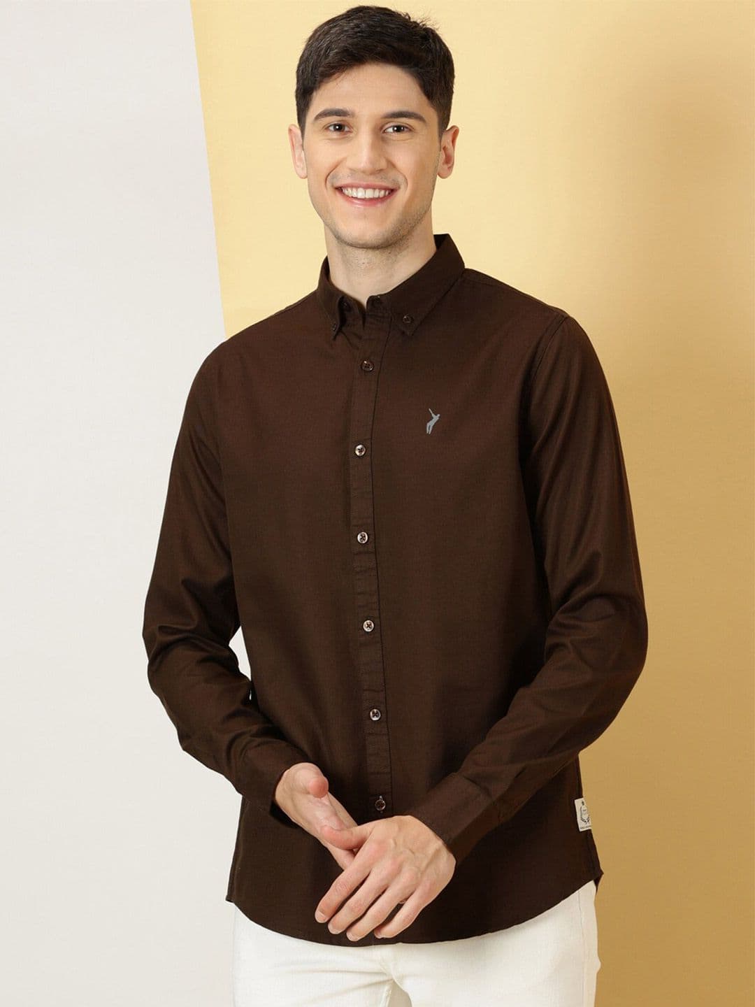 Thomas Scott Classic Slim Fit Button Down Collar Twill Weave Casual Shirt - view 1