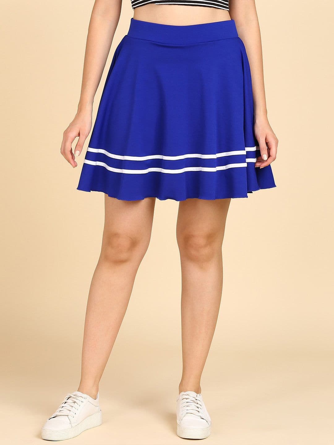 BAESD Striped A-Line Skirt With Attached Shorts - view 1