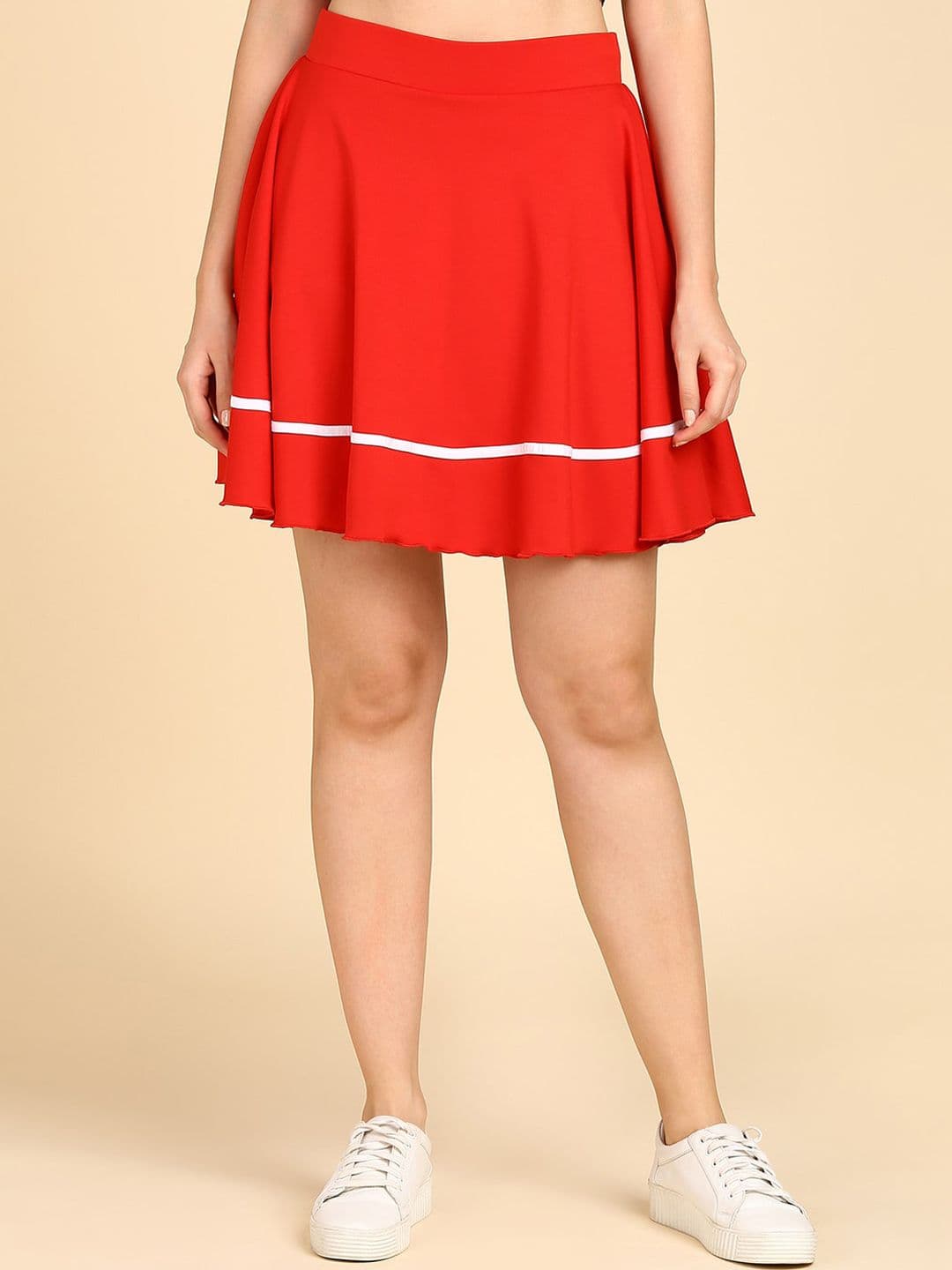 BAESD Striped A-Line Skirt With Attached Shorts - view 1