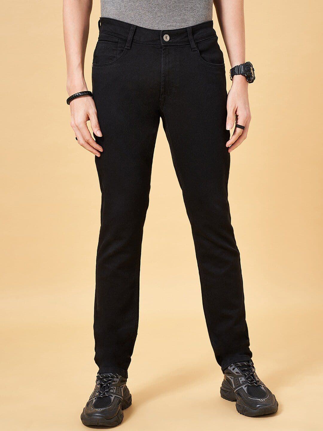SF JEANS by Pantaloons Men Slim Fit Mid-Rise Clean Look Stretchable Jeans - view 1