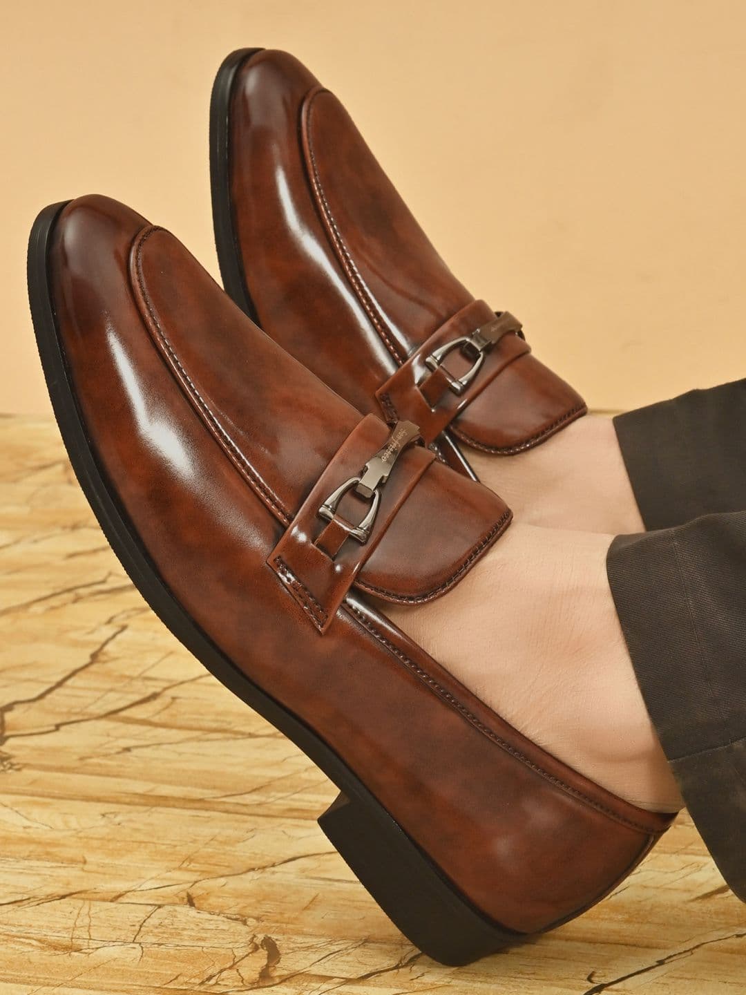 San Frissco Men Buckles Detail Lightweight Formal Loafers - view 1
