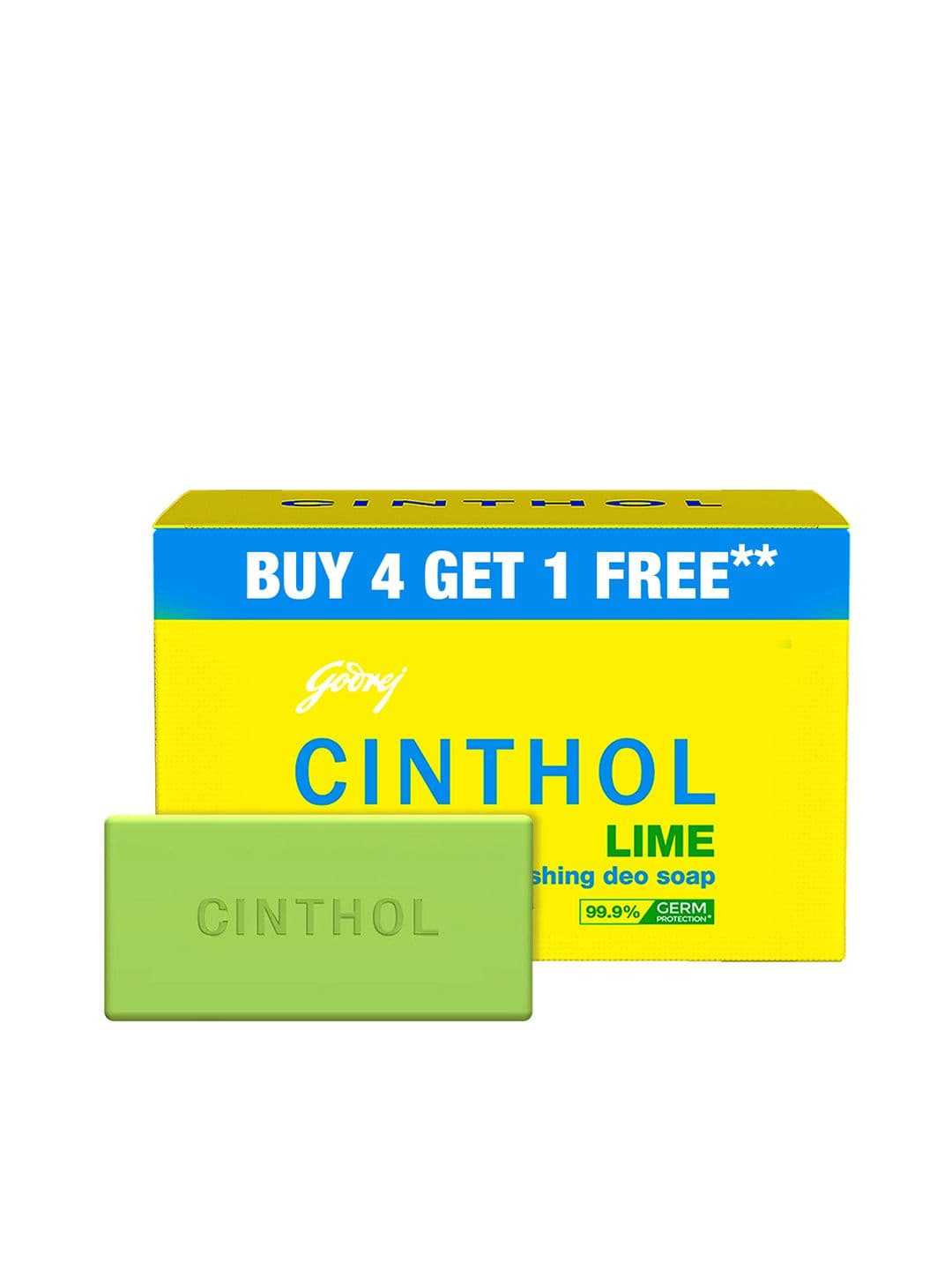 CINTHOL Lime Refreshing Deo Soap Combo - 150g each - Buy 4 Get 1 Free - view 1