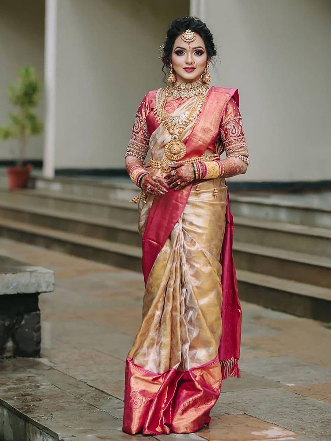 KALINI Ethnic Motifs Woven Design Zari Banarasi Saree - view 1