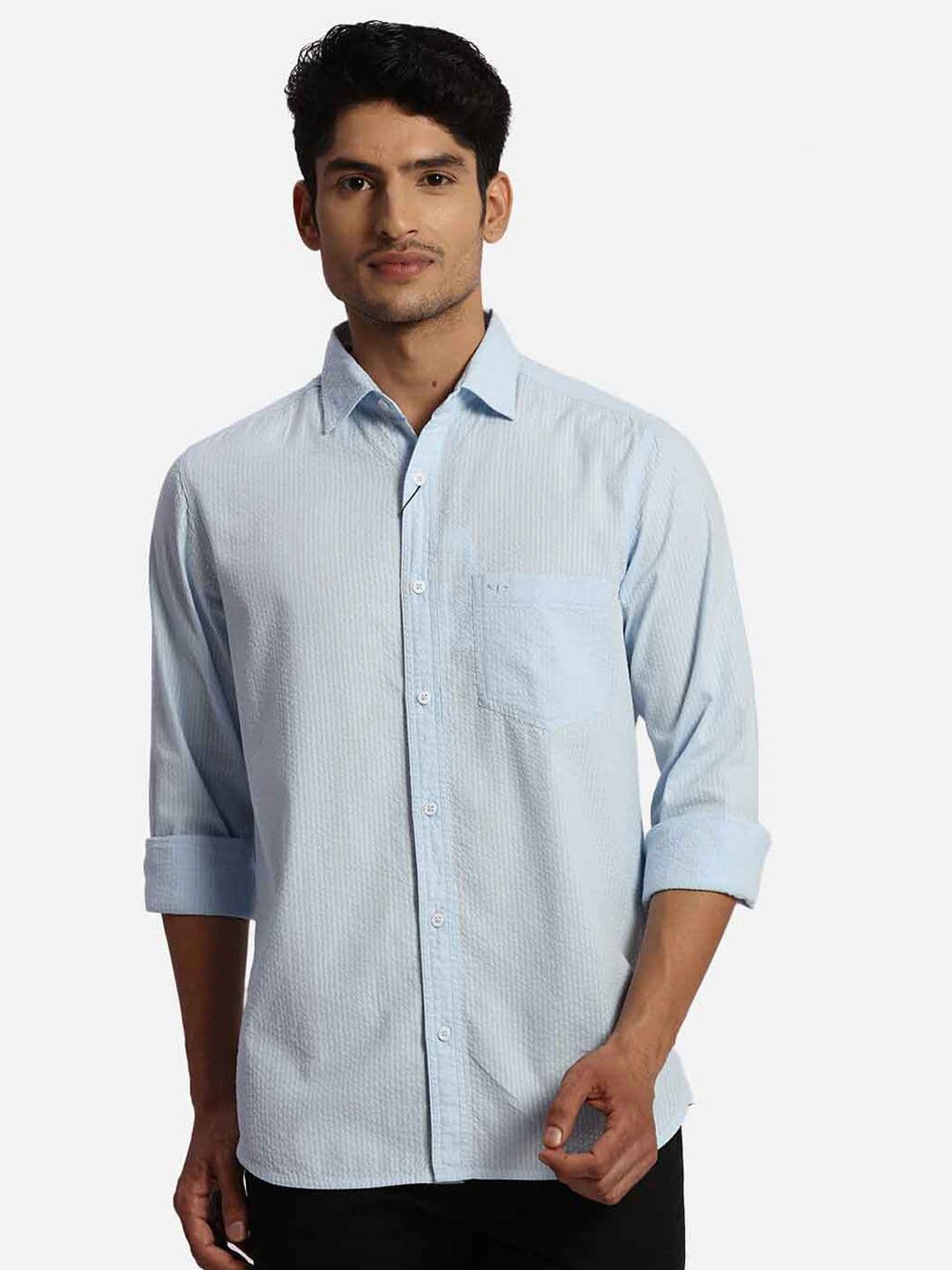 ColorPlus Textured Self Design Spread Collar Cotton Casual Shirt - view 1