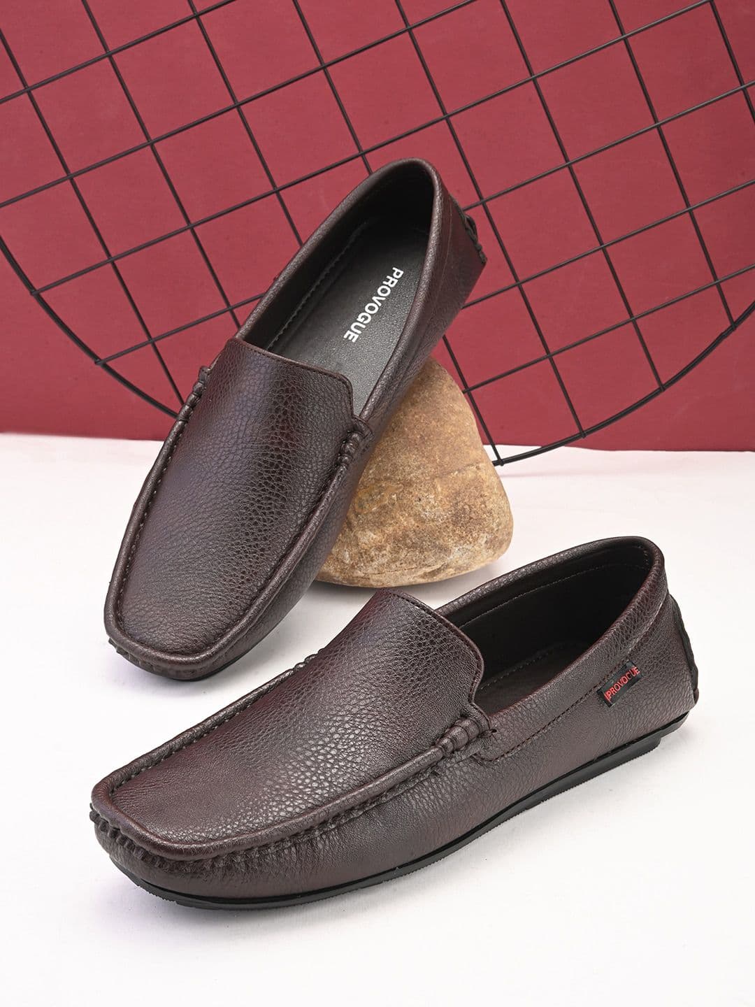 Provogue Men Textured Square Toe Formal Loafers - view 1