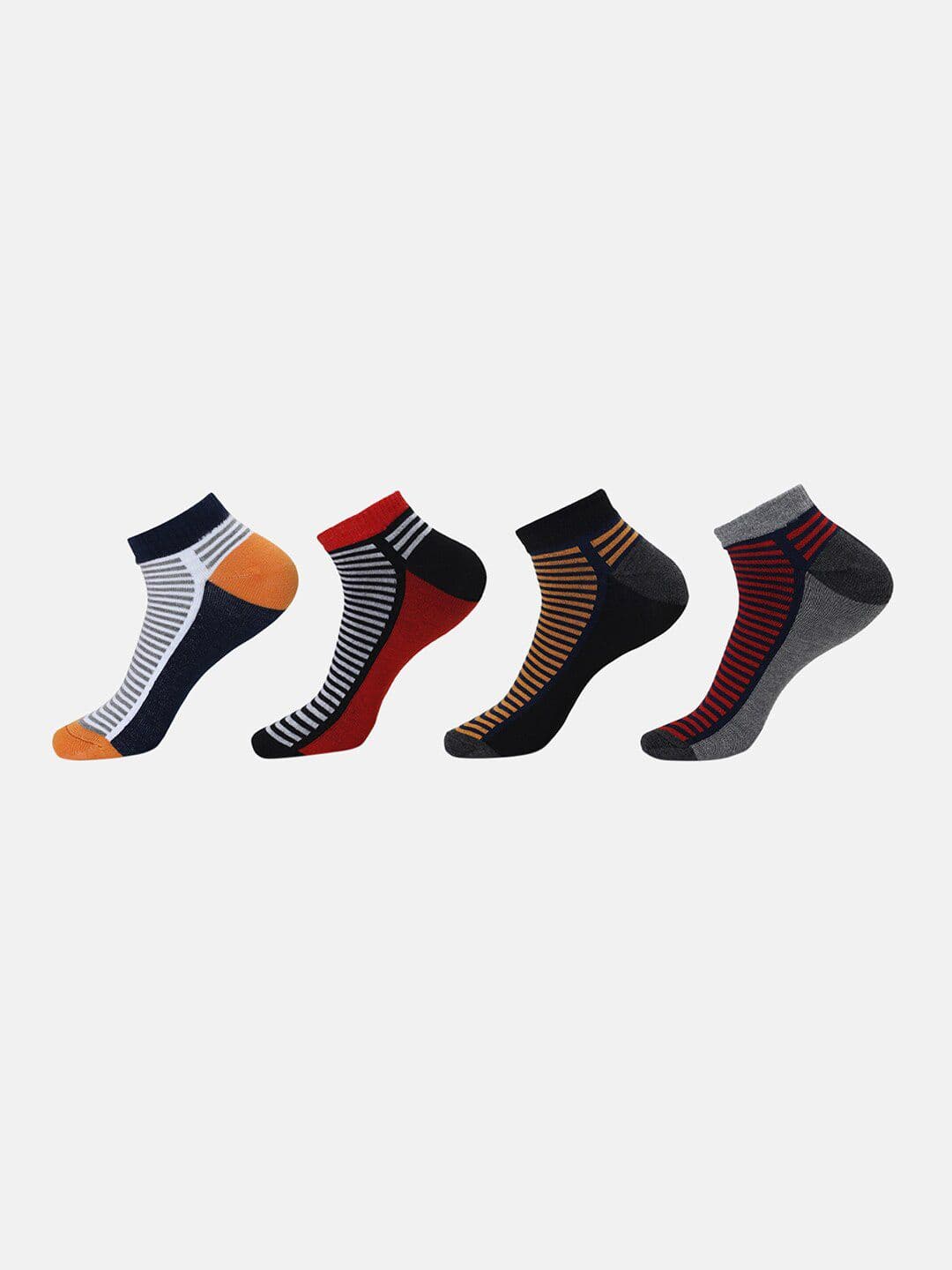 BAESD Unisex Pack Of 4 Striped Ankle-Length Socks - view 1