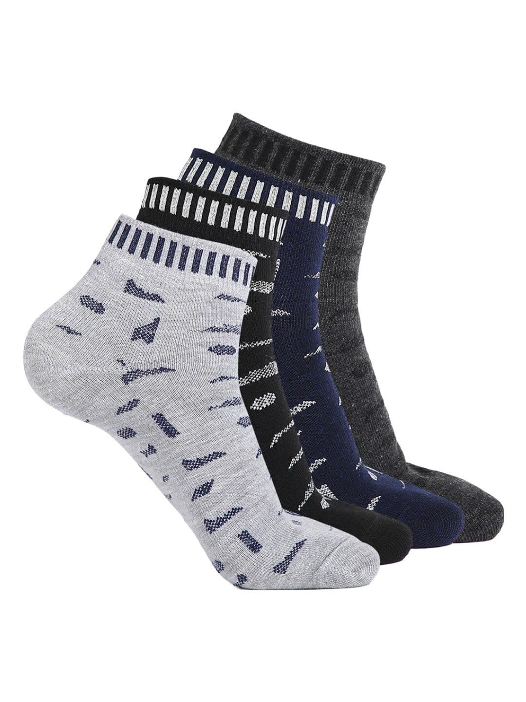 BAESD Unisex Pack of 4 Patterned Ankle-Length Socks - view 1