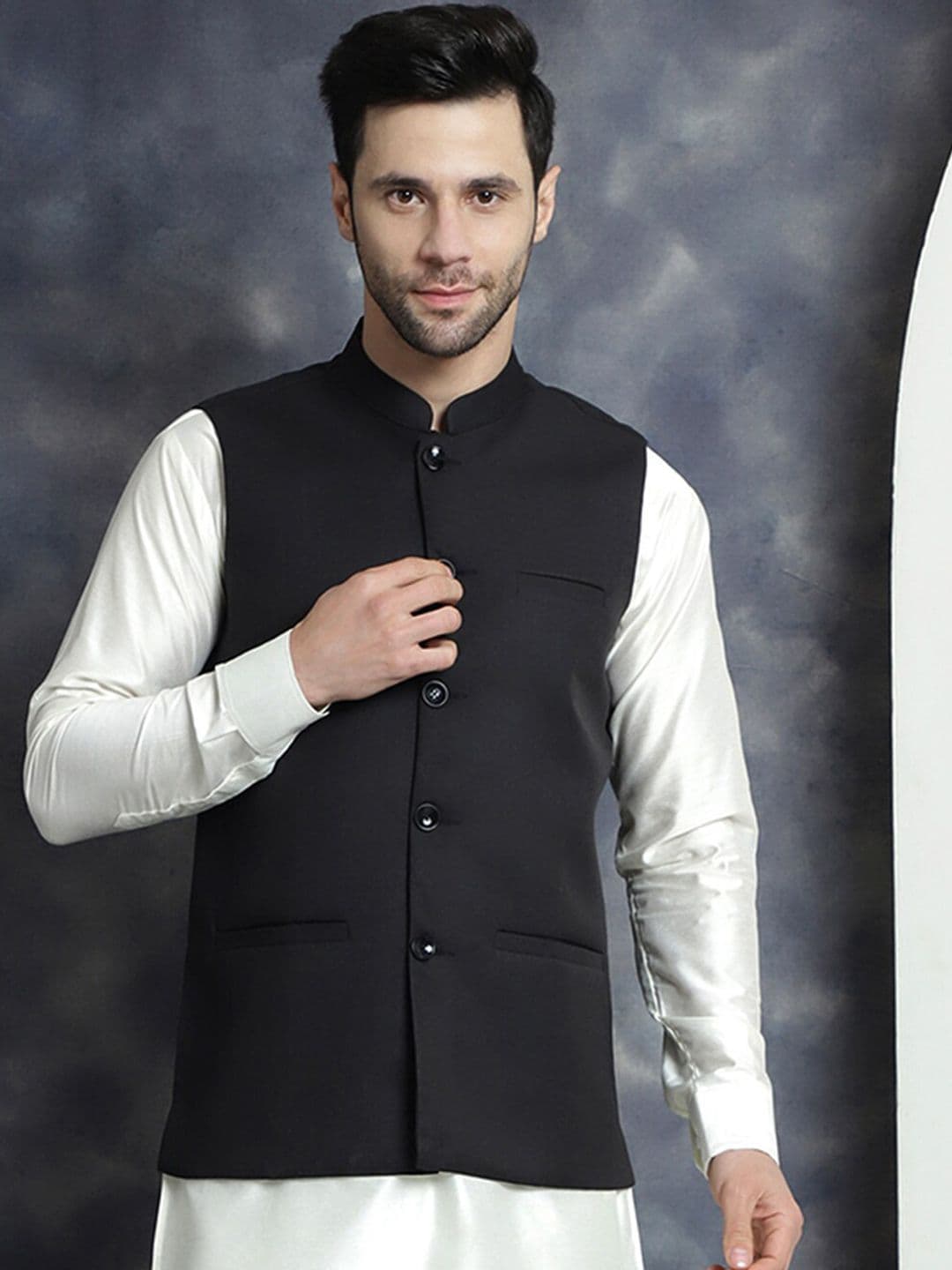 Jompers Mandarin Collar Nehru Jacket - view 1
