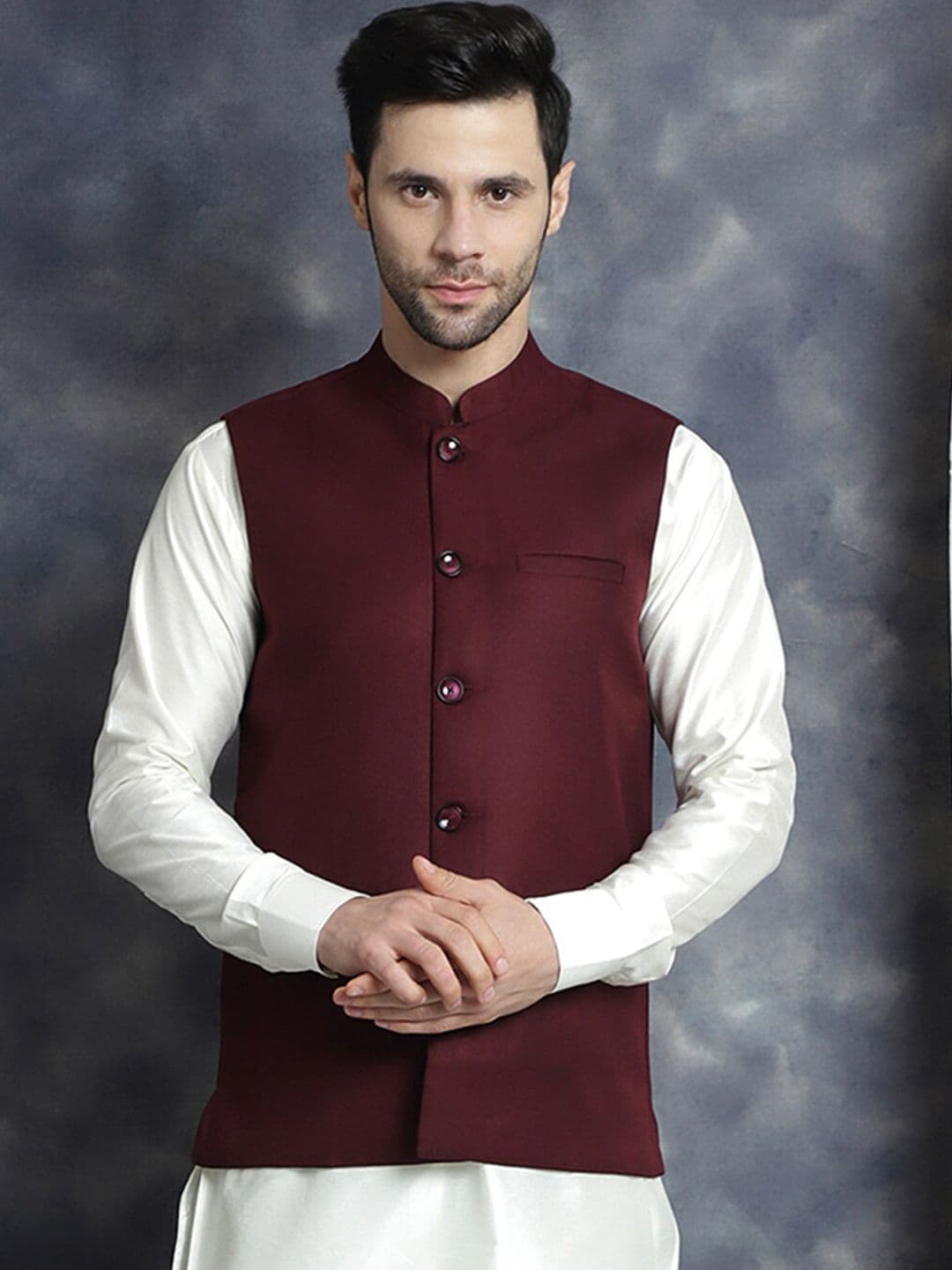 Jompers Mandarin Collar Nehru Jacket - view 1