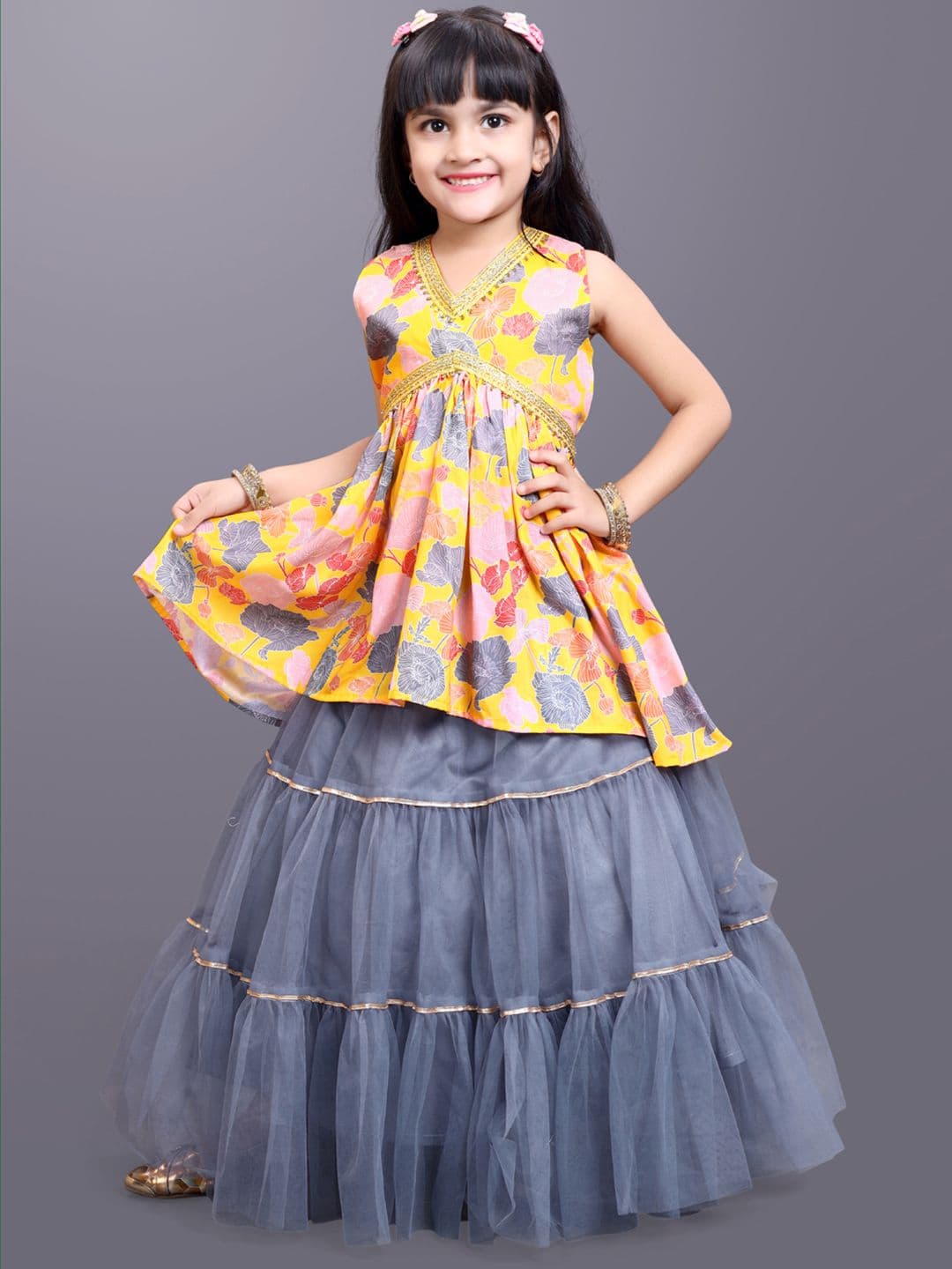 BAESD Girls Floral Printed Ready to Wear Lehenga & Choli - view 1
