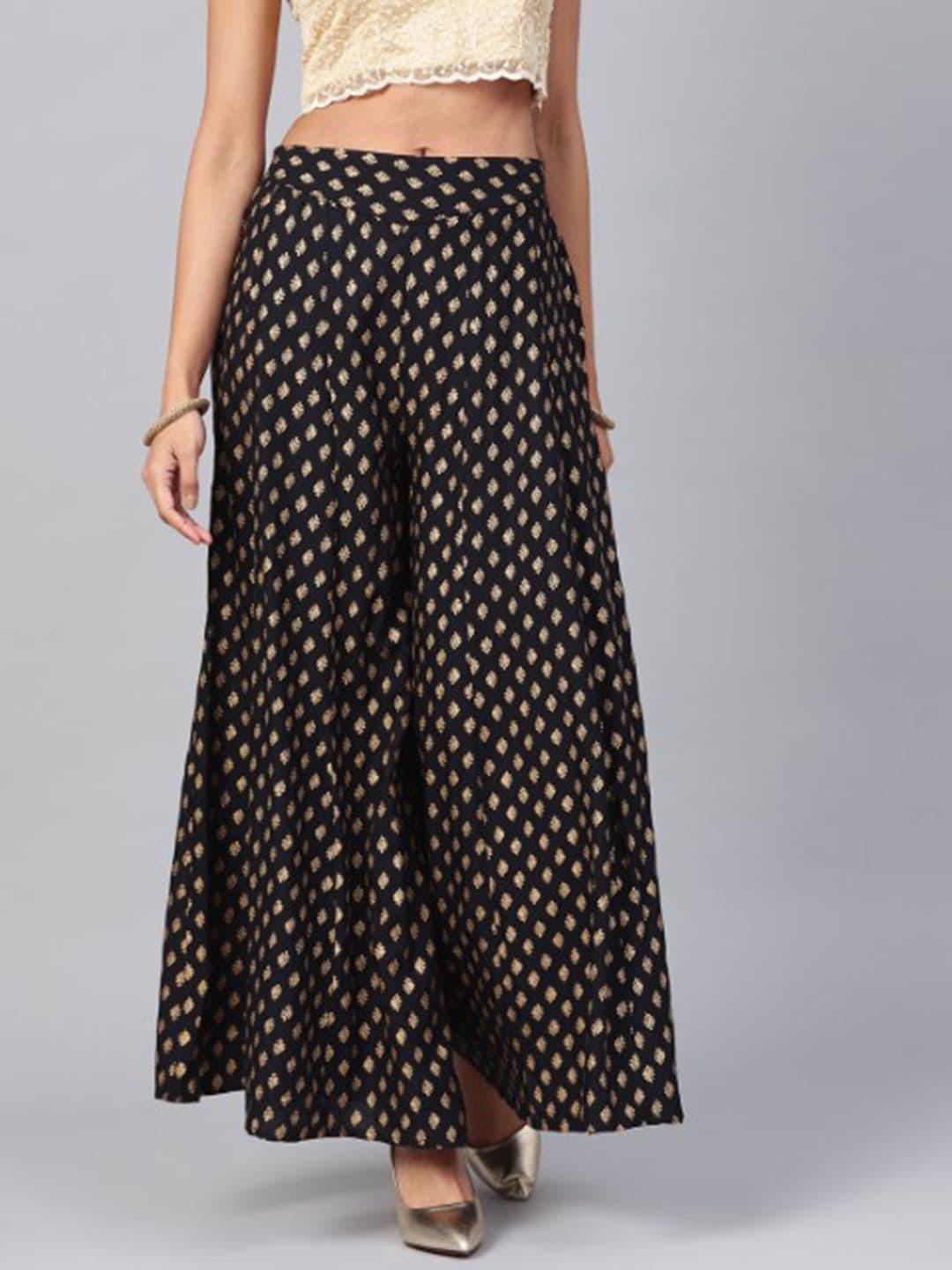 Juniper Women Motifs Printed Flared Palazzo - view 1