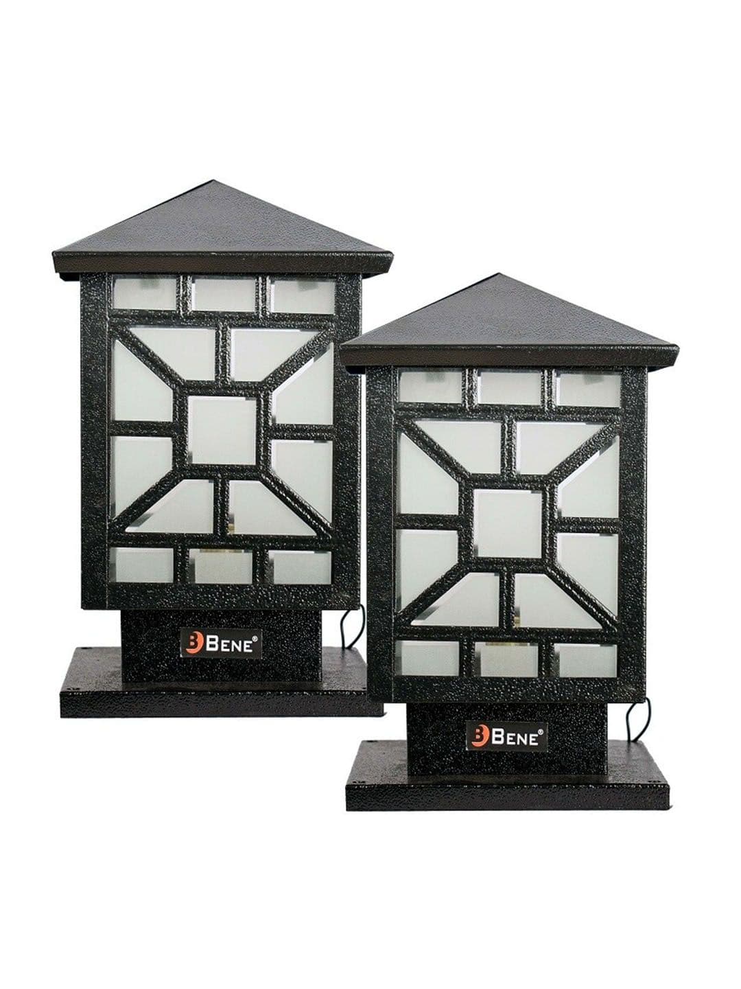 BENE Milano Black & White 2 Pieces Waterproof & Rustproof Rectangle Shaped Outdoor Lamps - view 1