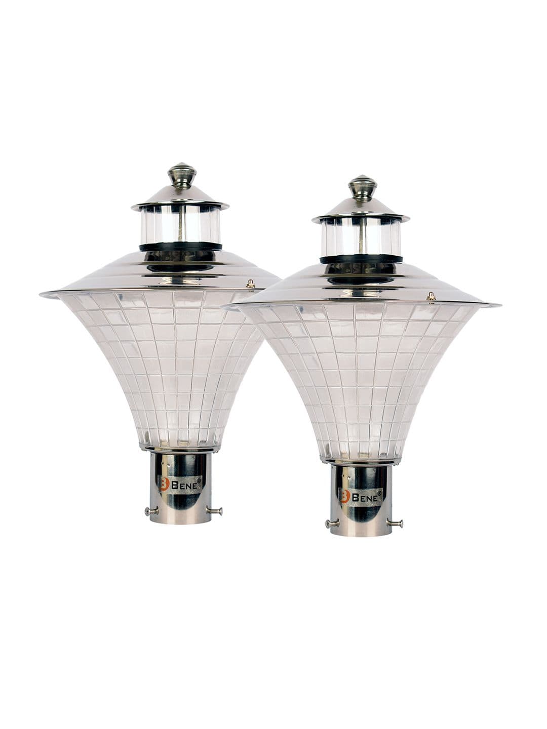 BENE Nice Steel-Stoned & White 2Pcs Textured Waterproof & Rustproof Outdoor Lamps - view 1